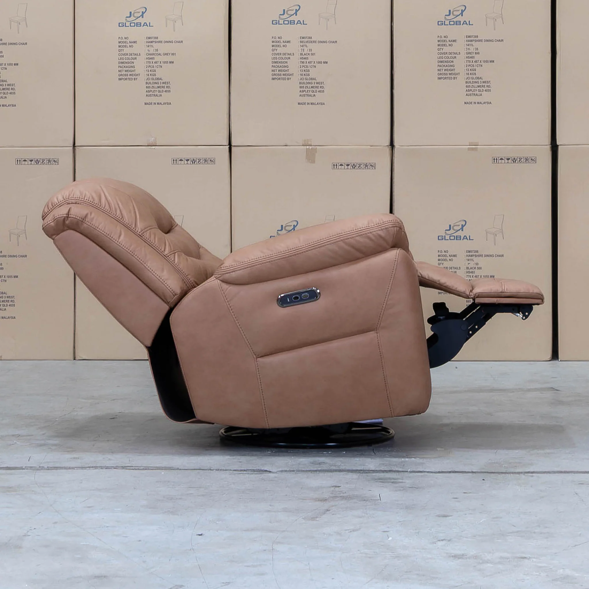 Airlie Electric Swivel Glider Recliner - Tan - Image 7