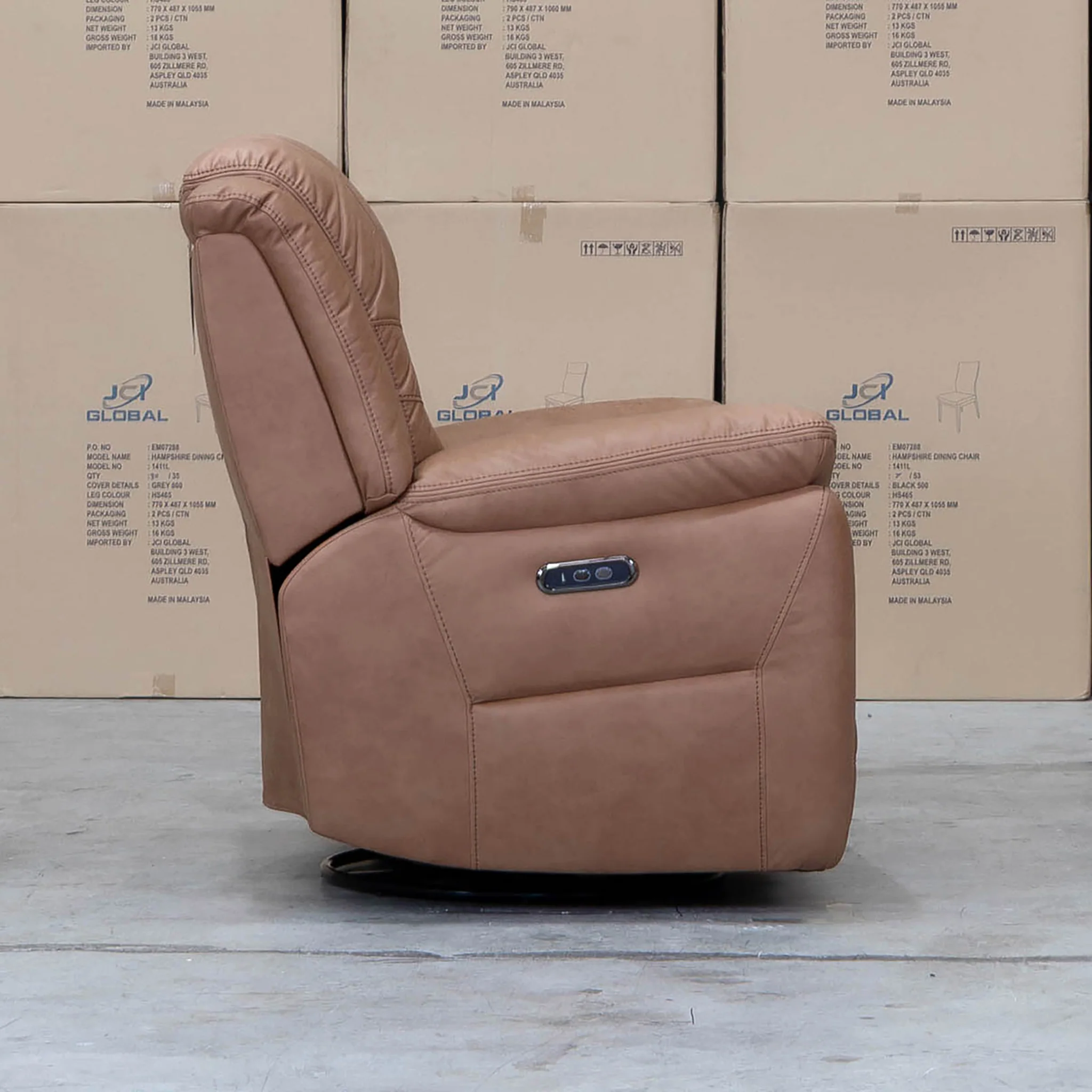Airlie Electric Swivel Glider Recliner - Tan - Image 8