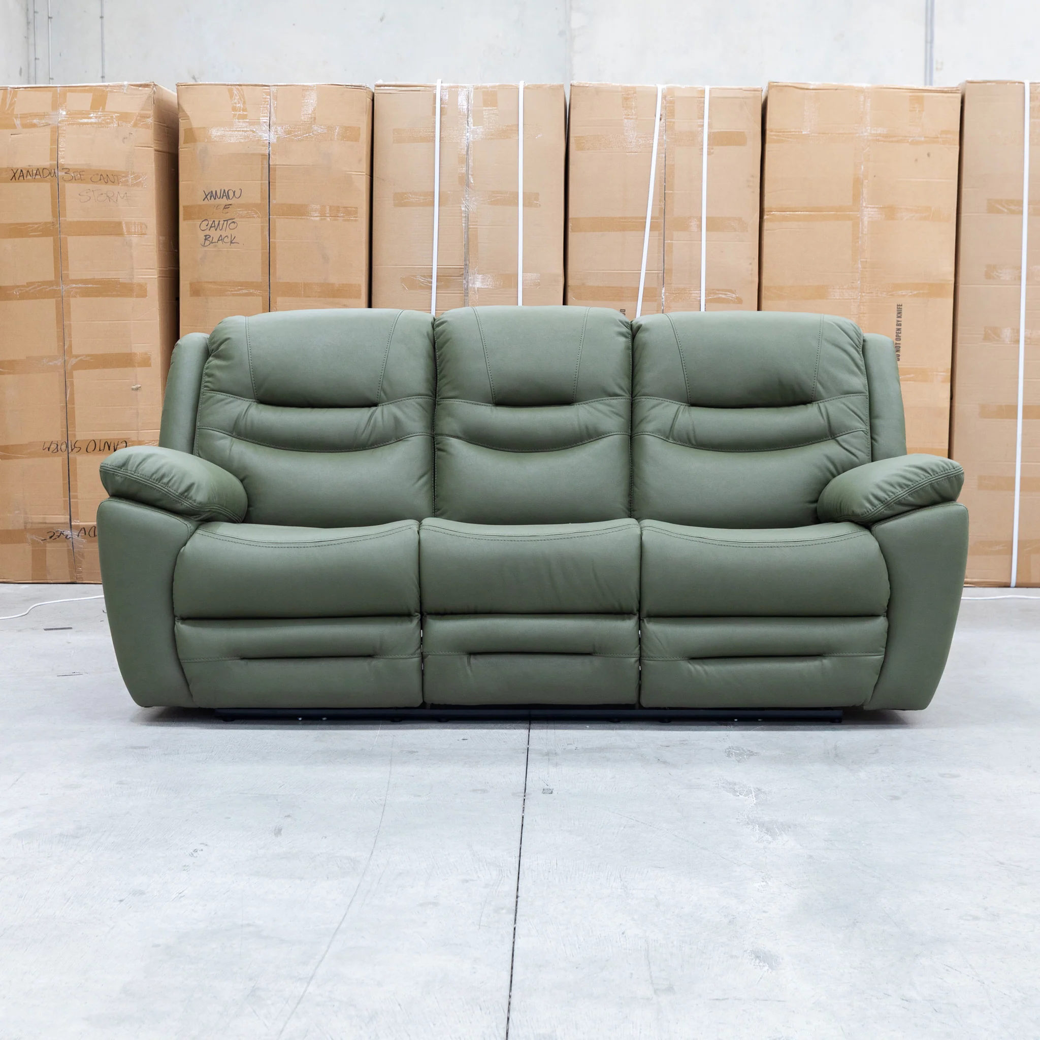 Airlie Three Seat Electric Recliner Lounge - Moss - Image 3