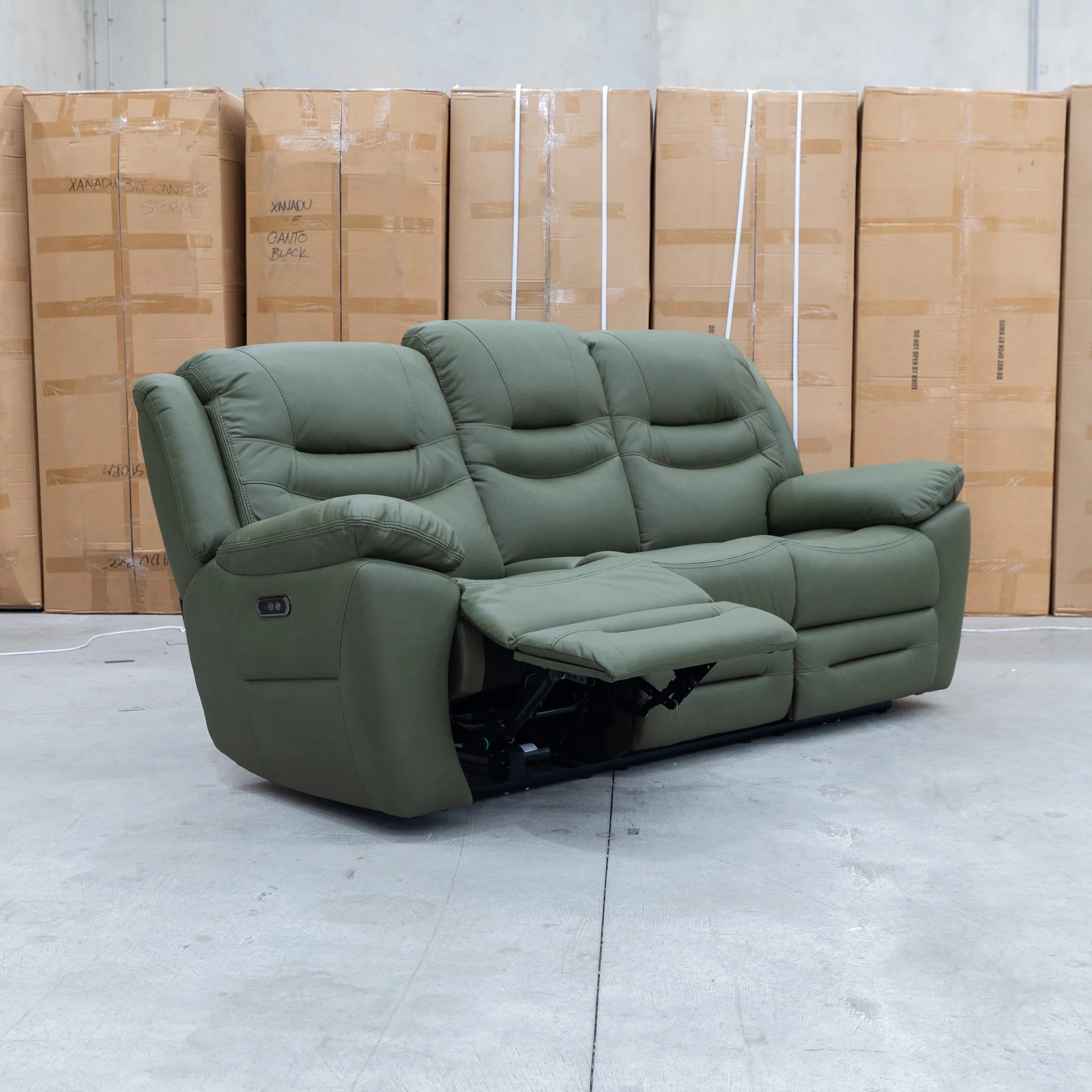 Airlie Three Seat Electric Recliner Lounge - Moss - Image 7