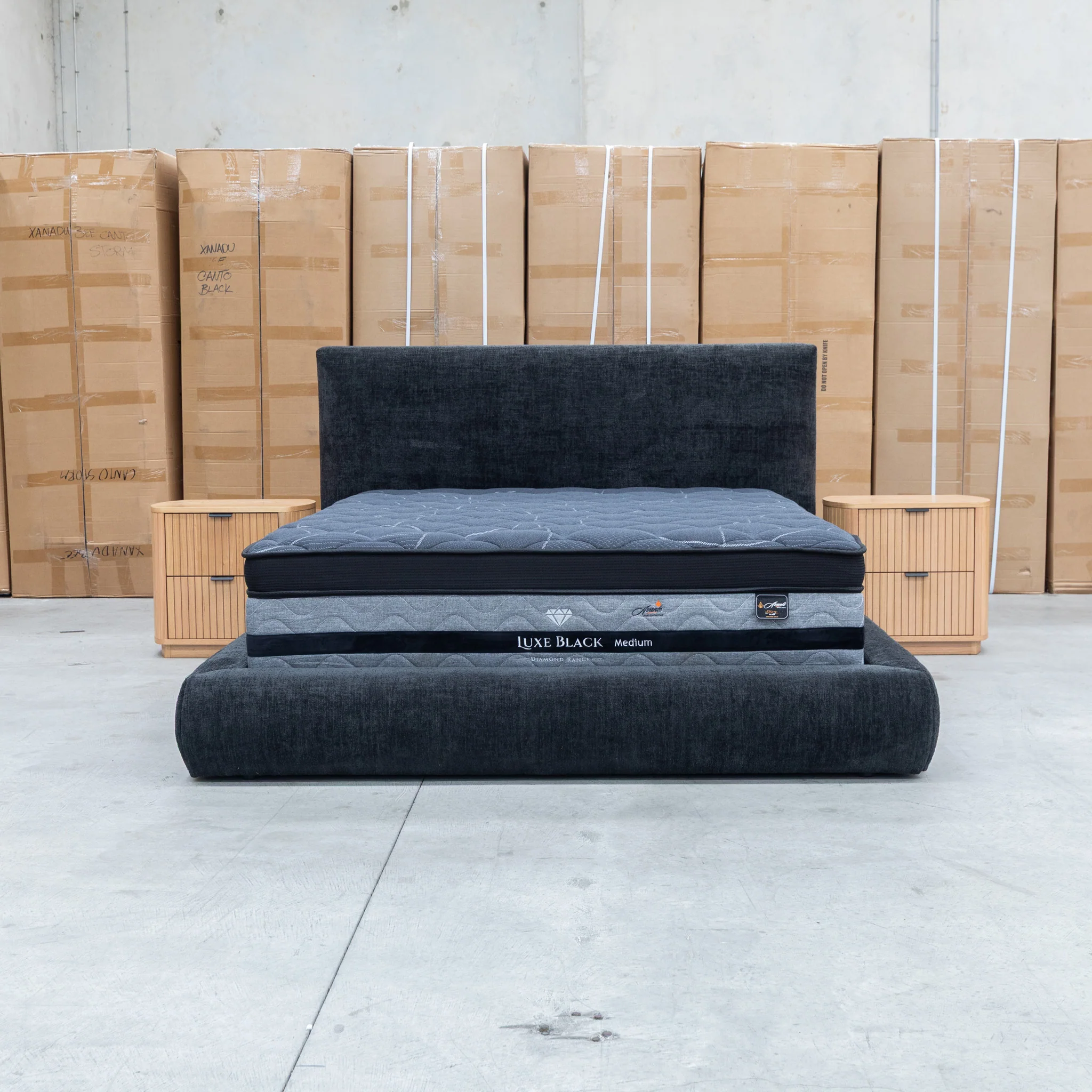 Alina King Upholstered Bed - Black - Image 2