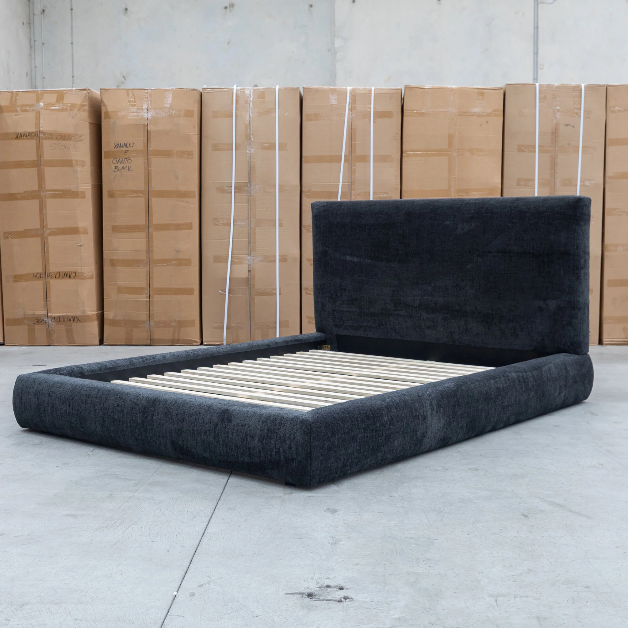 Alina King Upholstered Bed - Black - Image 5