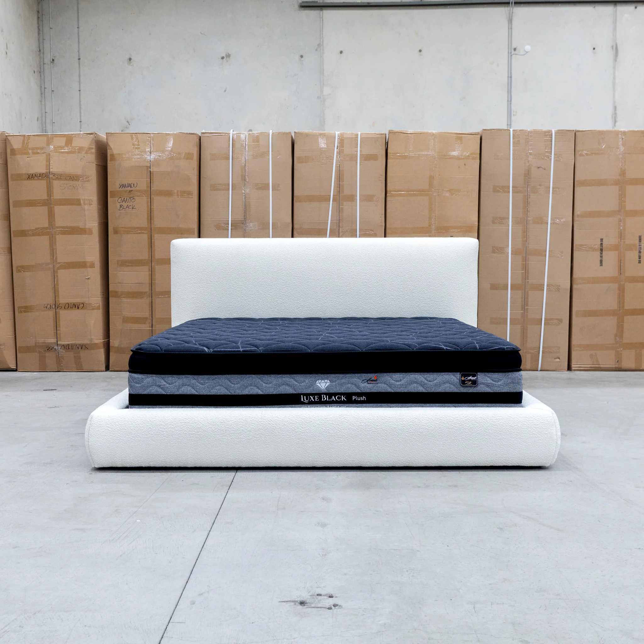 Alina King Upholstered Bed - Cream - Image 4