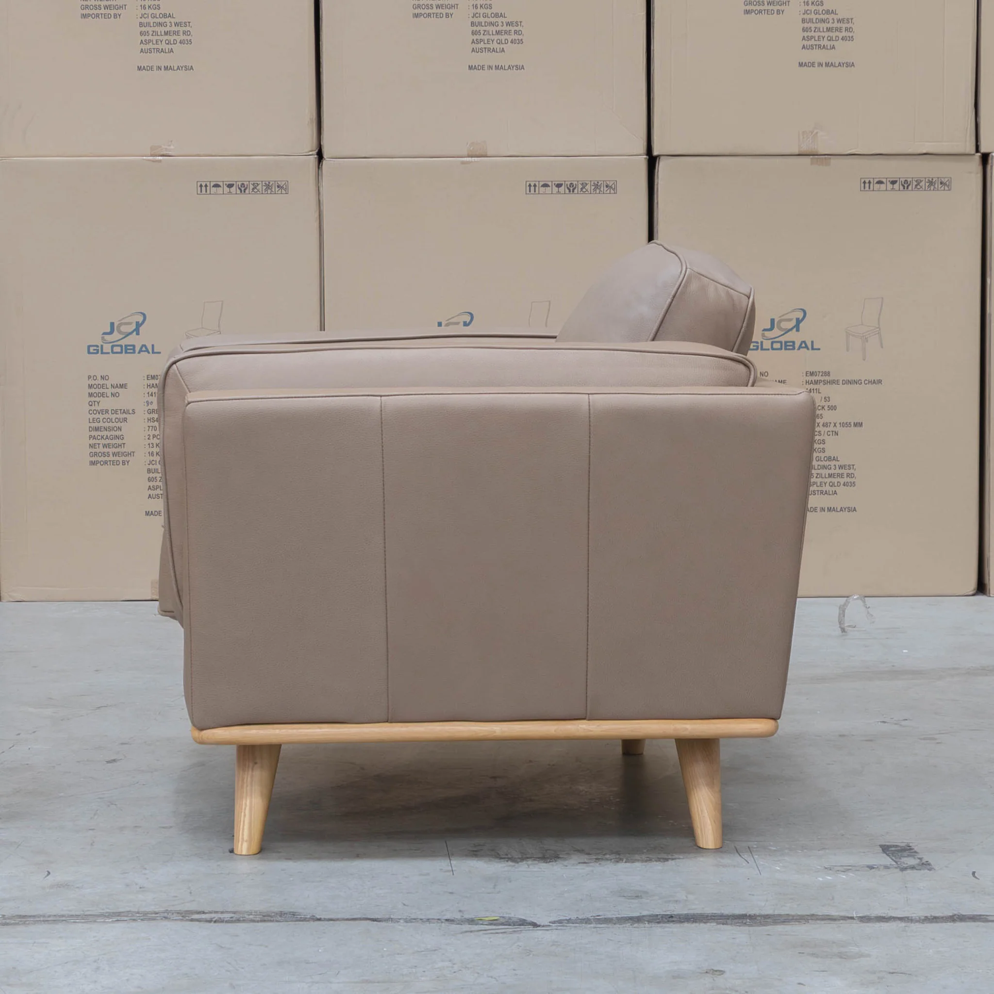 Alpine Single Leather Armchair - Camel - Image 3