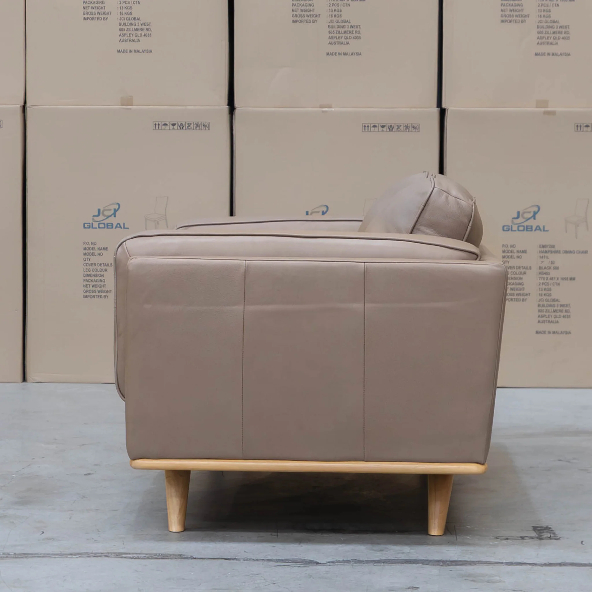 Alpine Two Seat Leather Sofa - Camel - Image 3