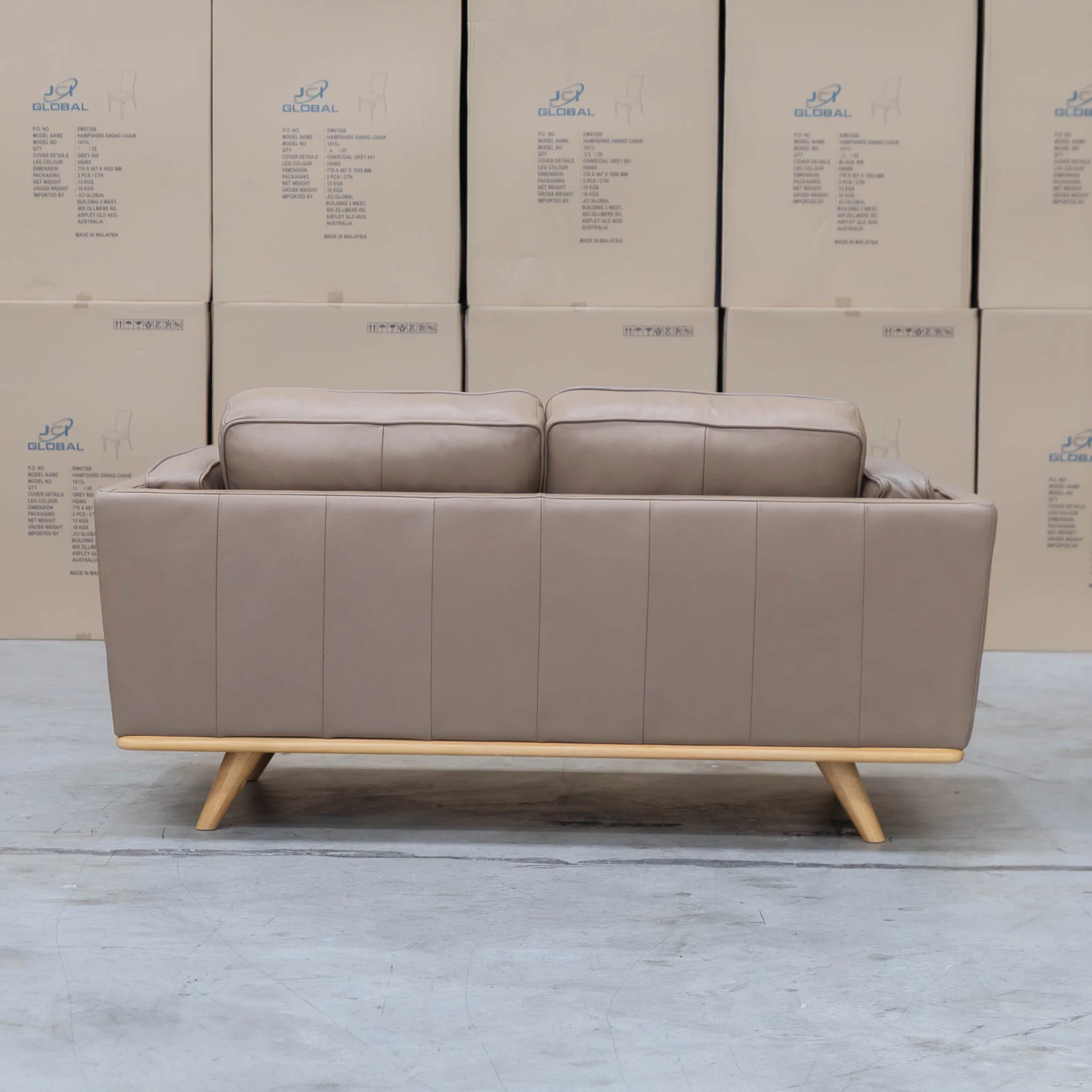 Alpine Two Seat Leather Sofa - Camel - Image 4