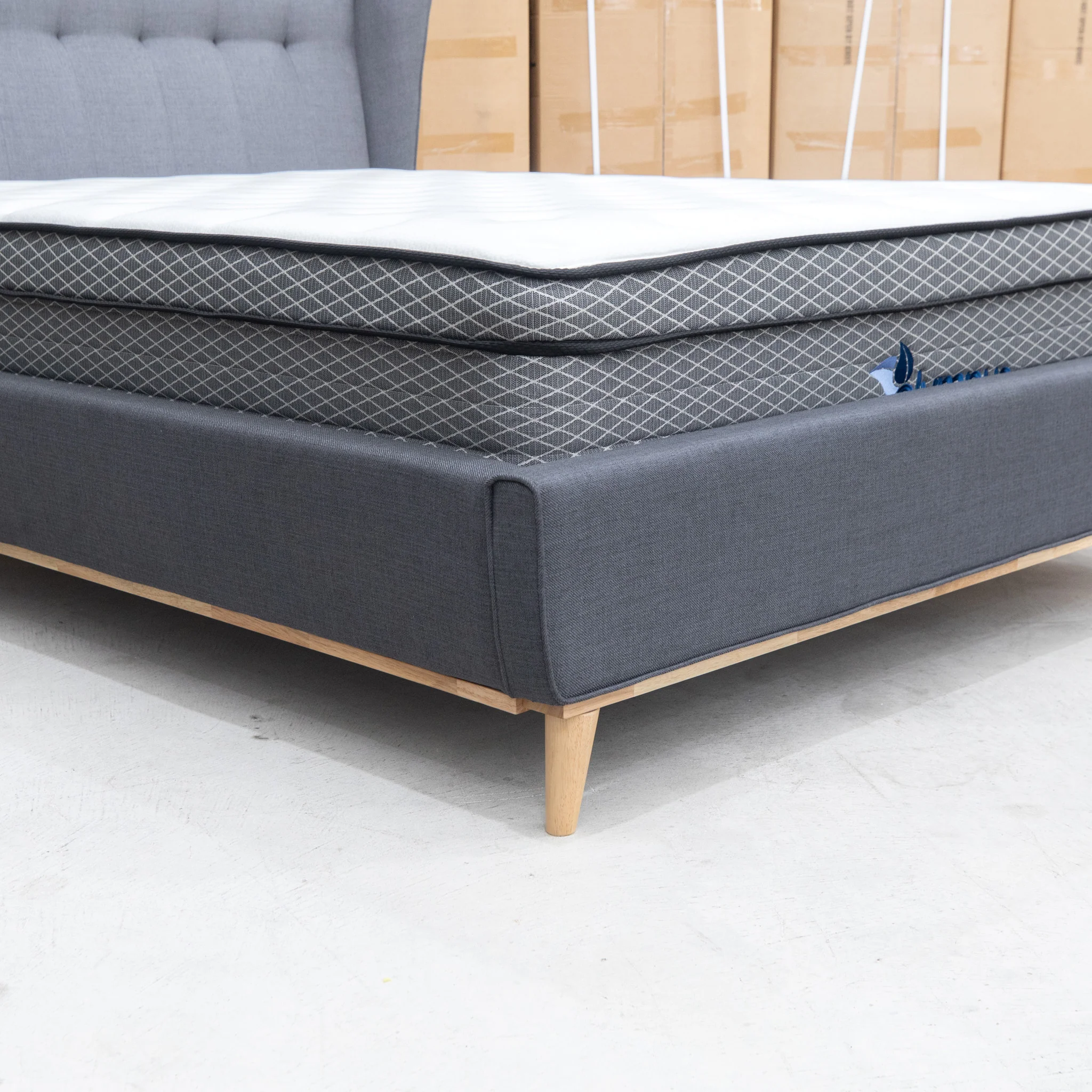 Aspen Queen Upholstered Bed - Charcoal - Image 5