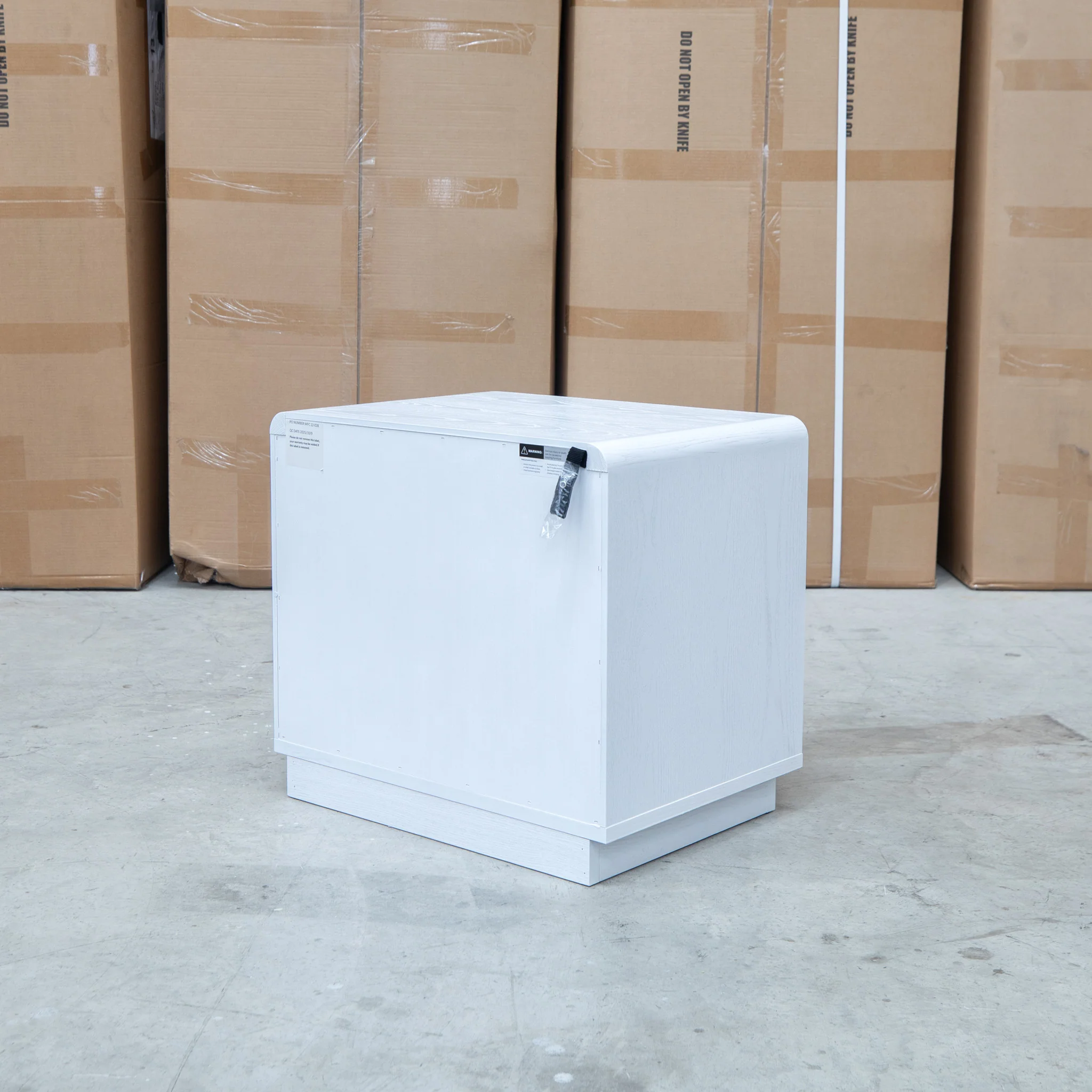 Aston Two Drawer White Ash Bedside - White - Image 8