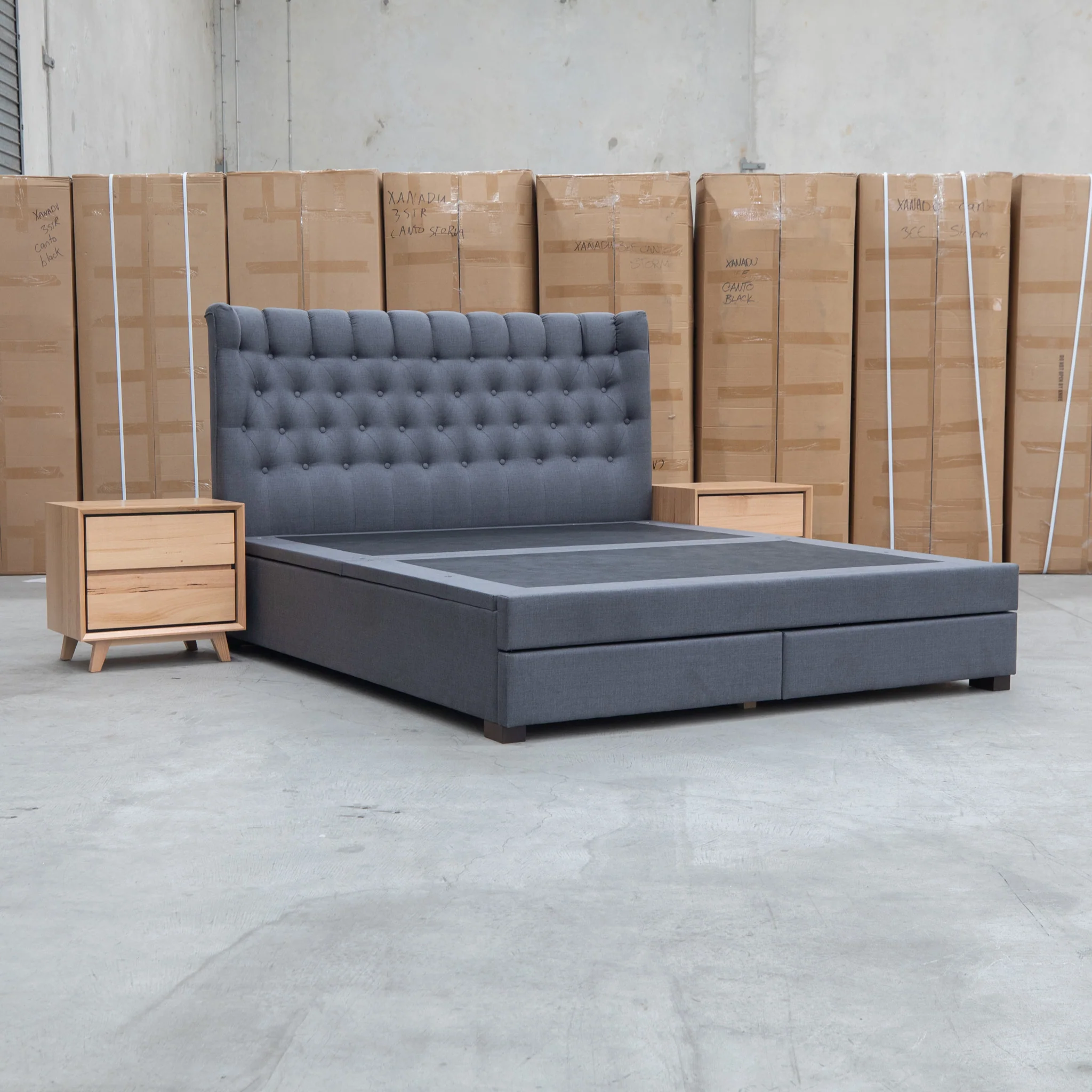 Blake King Upholstered Gas Lift Storage Bed - Charcoal - Image 13