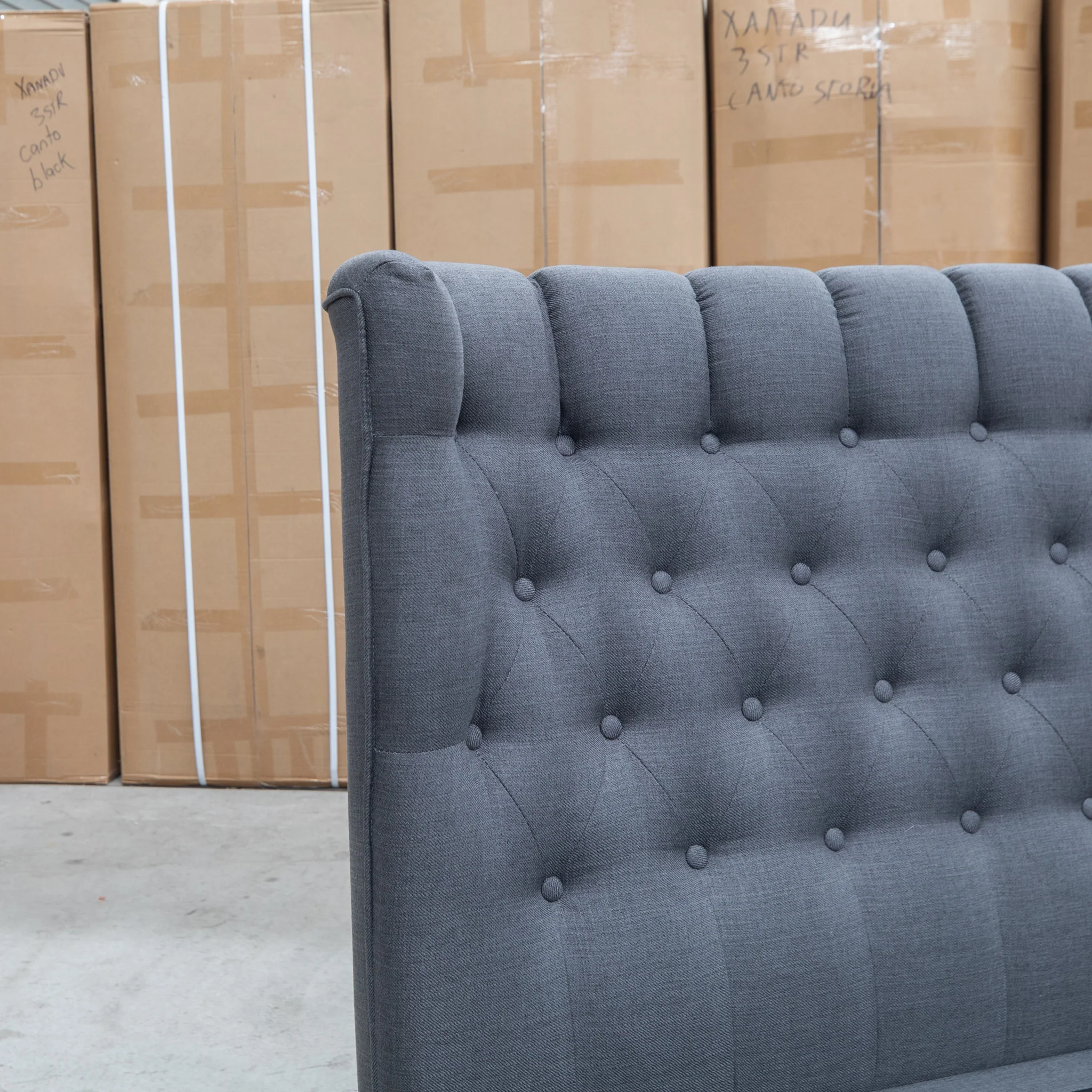 Blake King Upholstered Gas Lift Storage Bed - Charcoal - Image 14