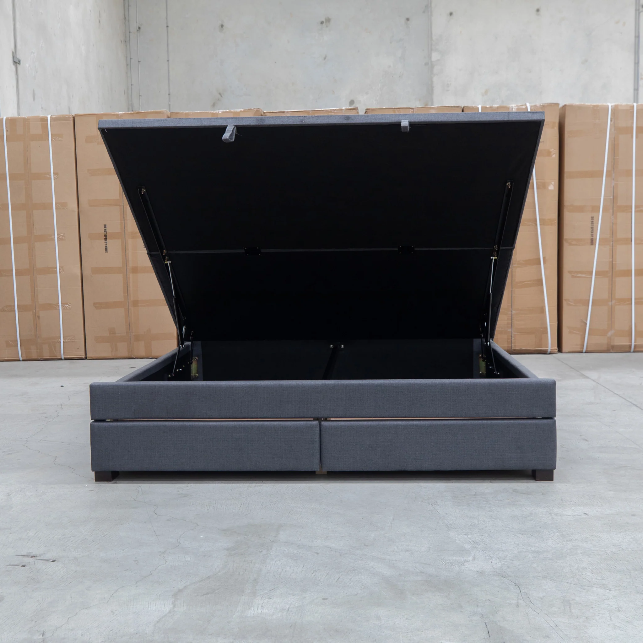 Blake King Upholstered Gas Lift Storage Bed - Charcoal - Image 7
