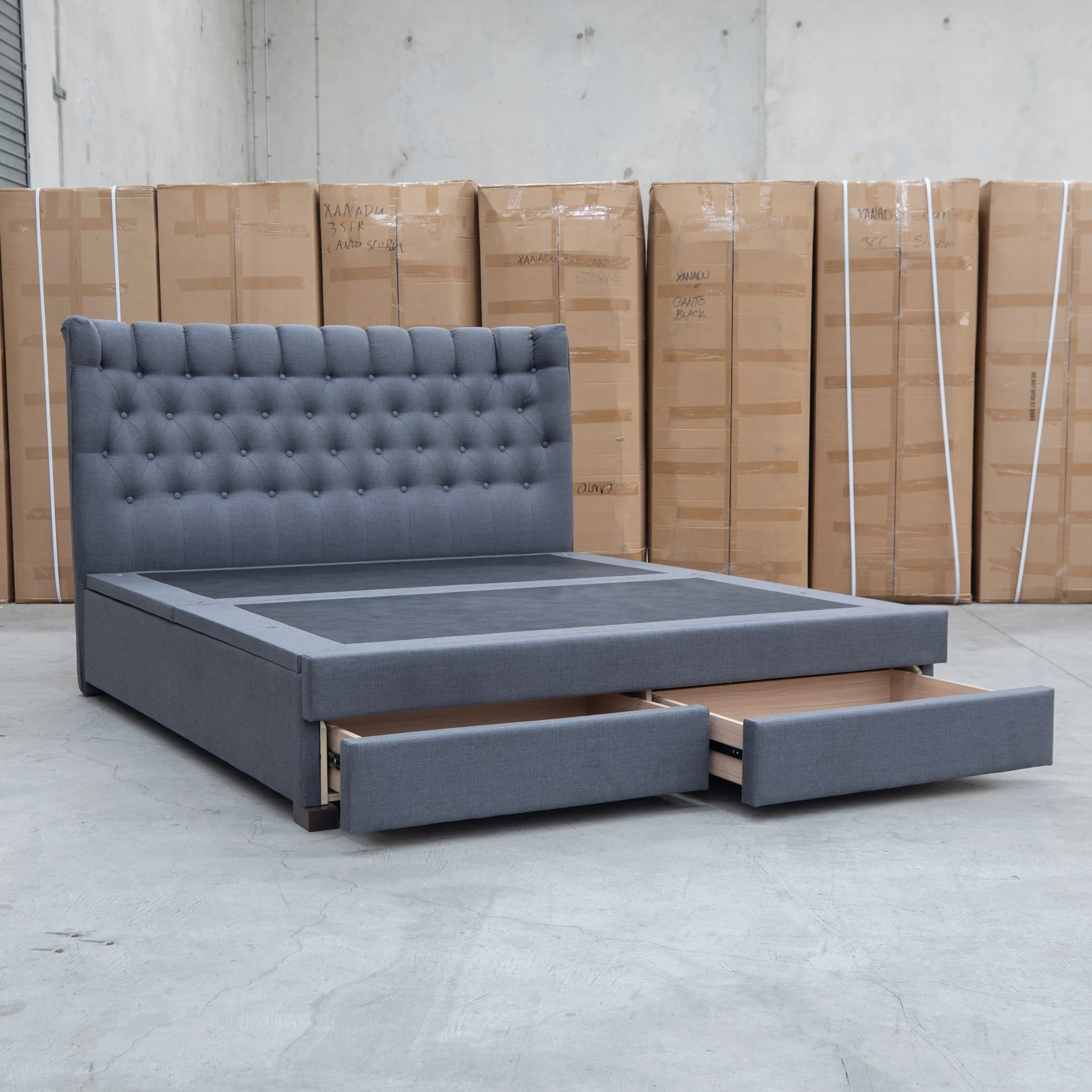 Blake Queen Upholstered Gas Lift Storage Bed - Charcoal - Image 13