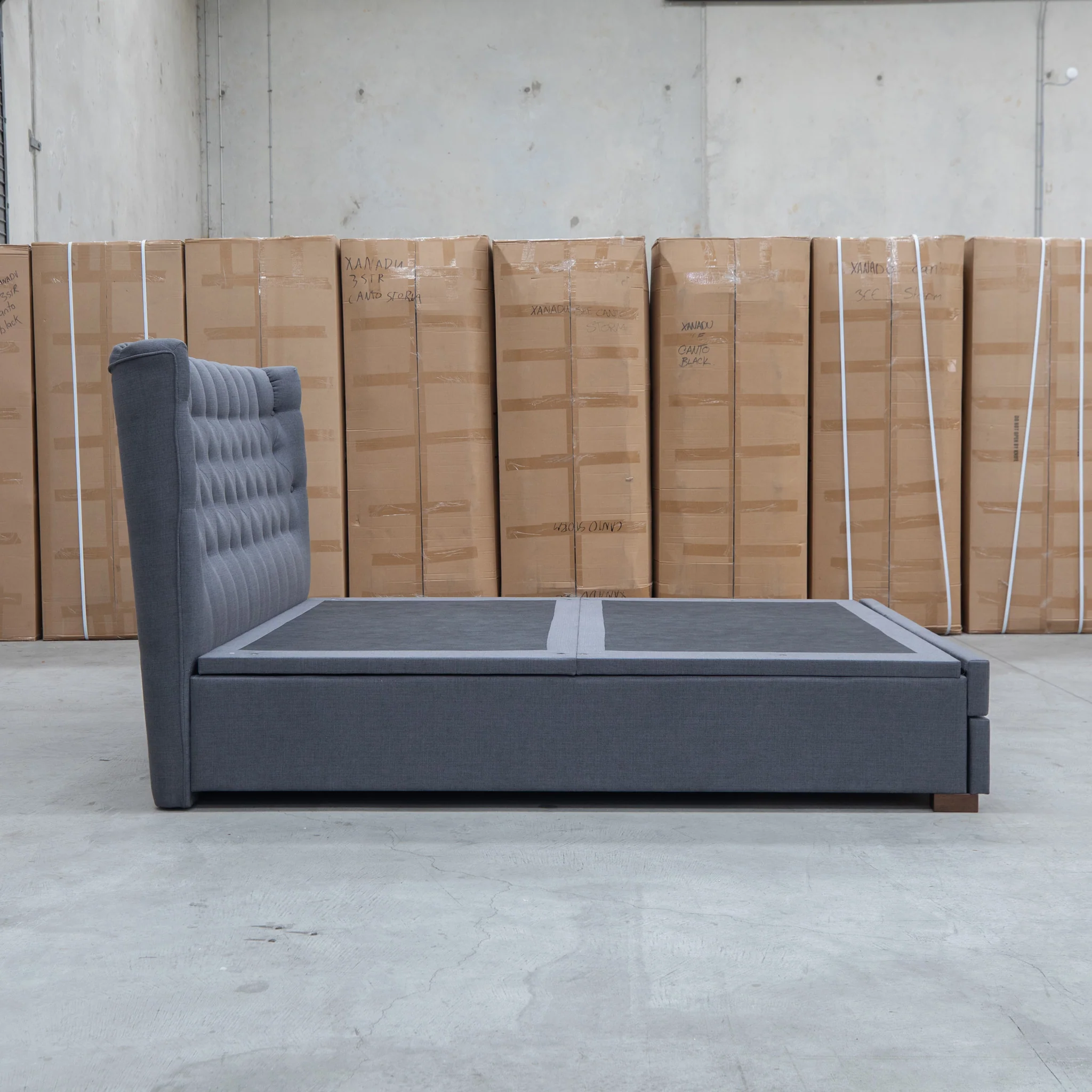 Blake Queen Upholstered Gas Lift Storage Bed - Charcoal - Image 15