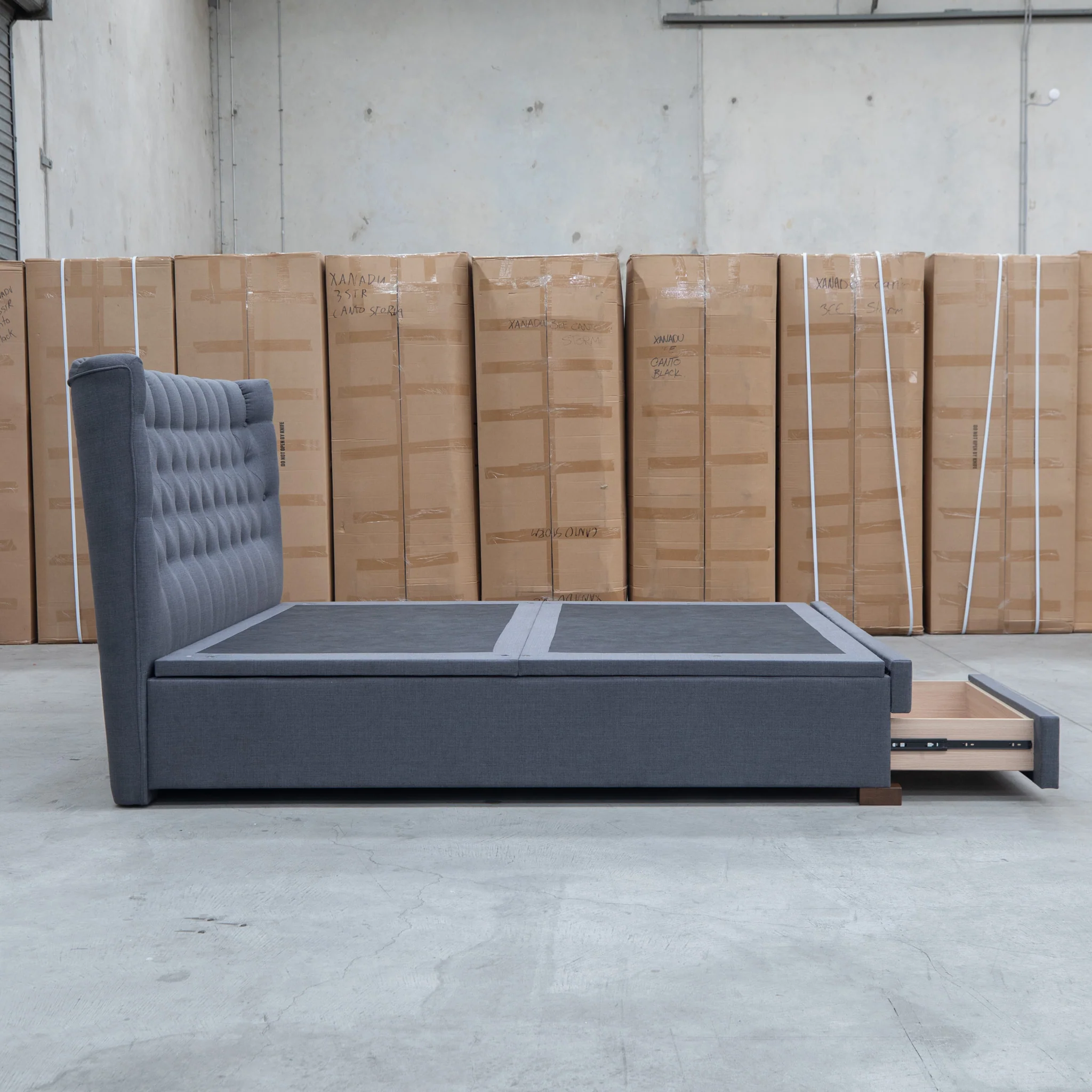 Blake Queen Upholstered Gas Lift Storage Bed - Charcoal - Image 16
