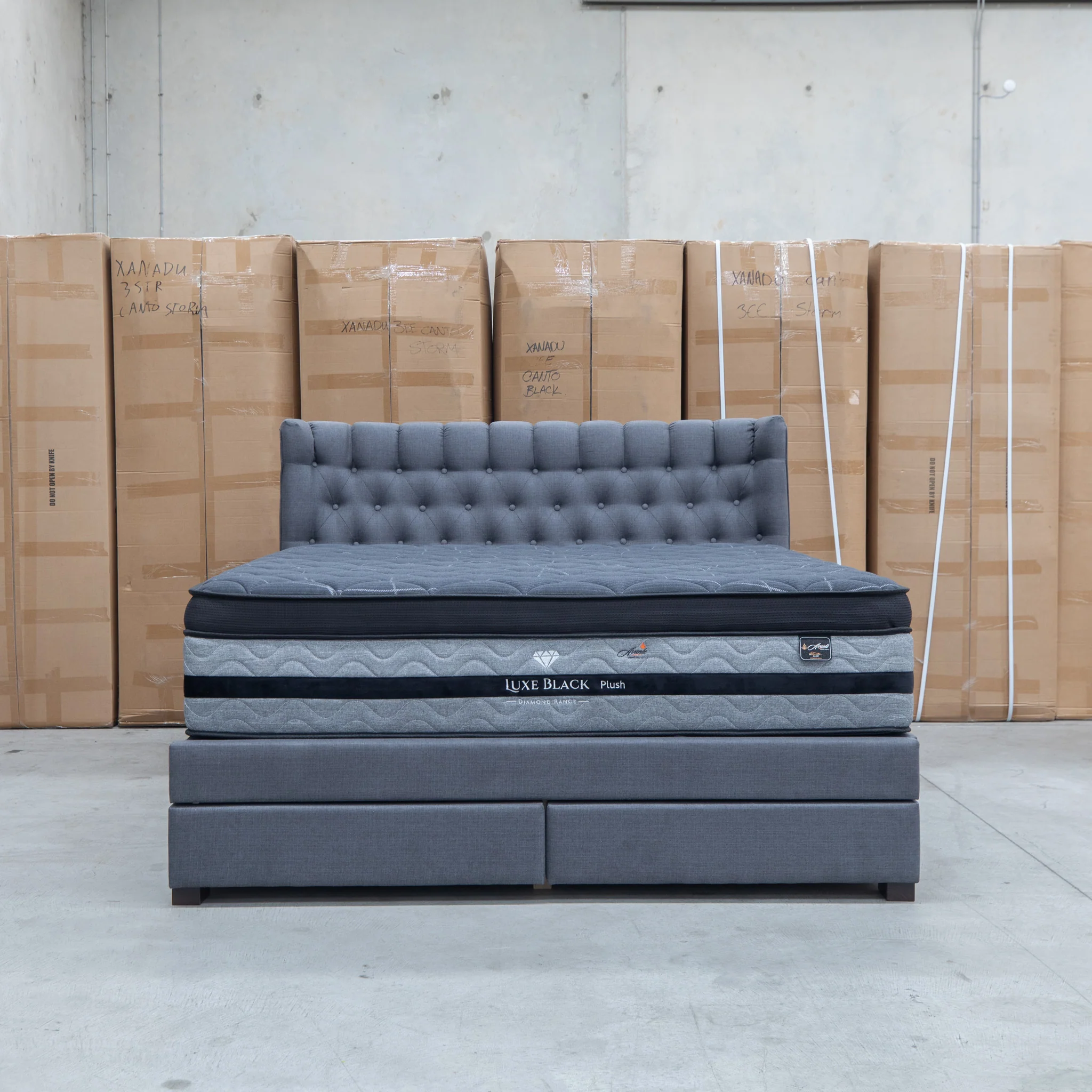 Blake Queen Upholstered Gas Lift Storage Bed - Charcoal - Image 24