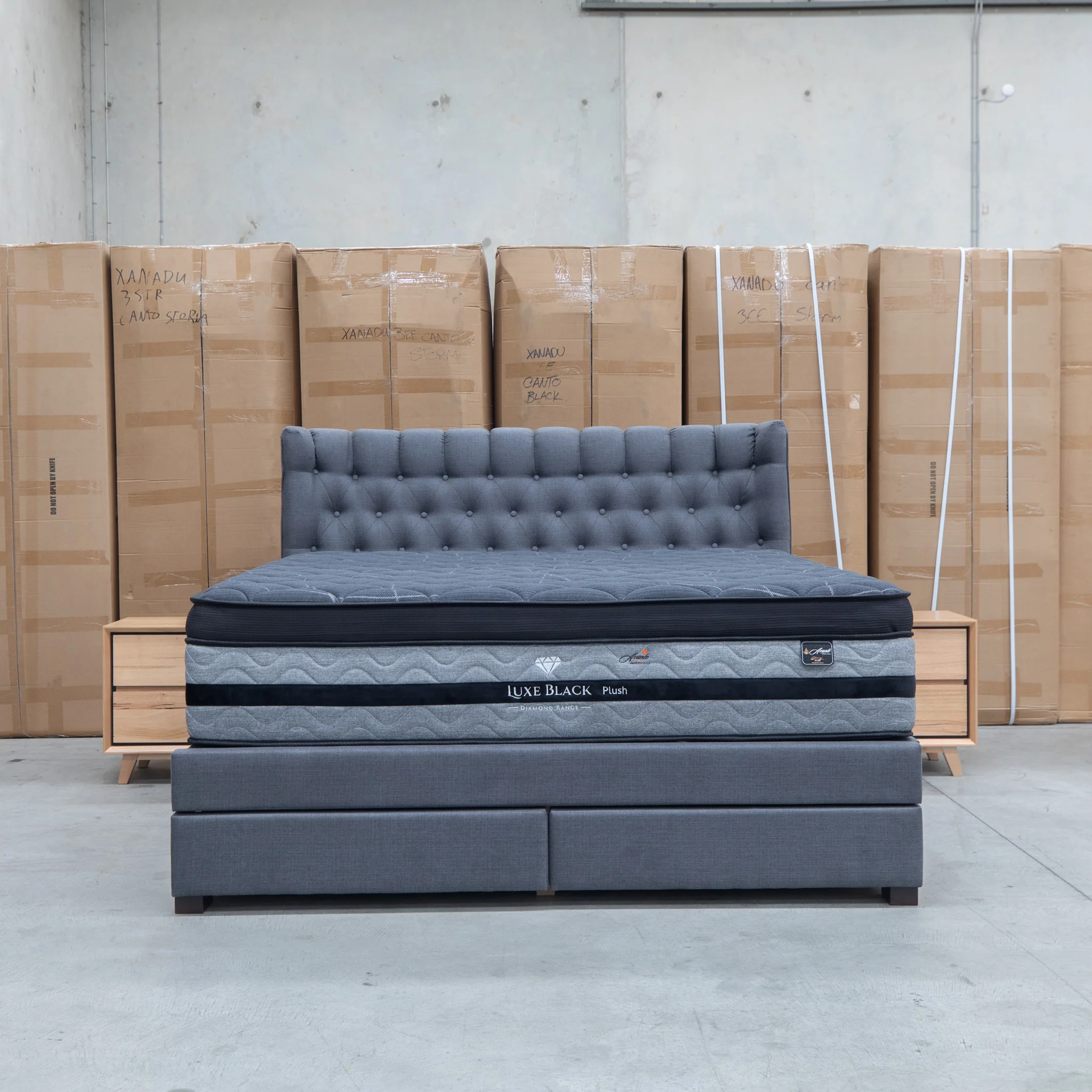 Blake Queen Upholstered Gas Lift Storage Bed - Charcoal - Image 25