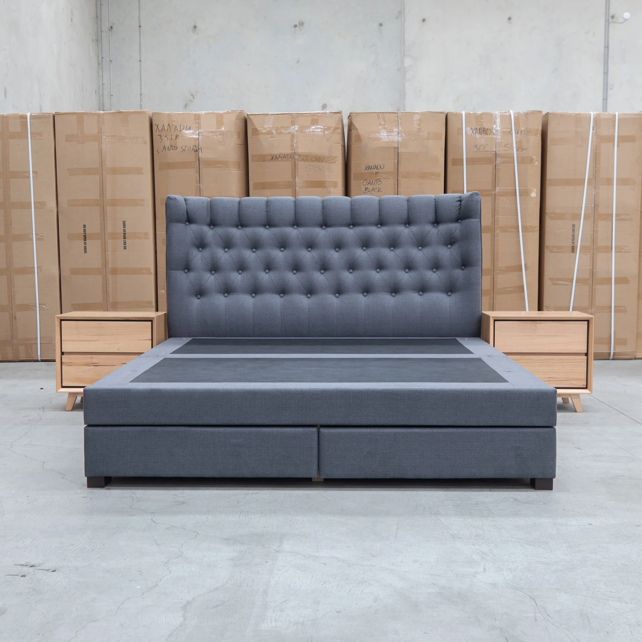 Blake Queen Upholstered Gas Lift Storage Bed - Charcoal - Image 4