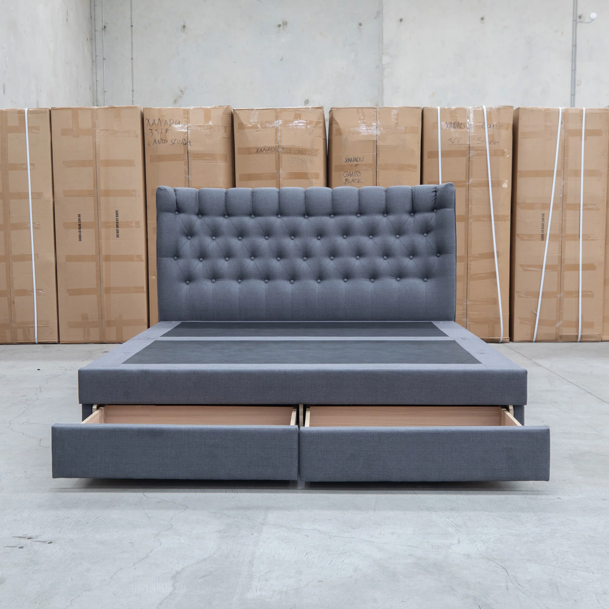 Blake Queen Upholstered Gas Lift Storage Bed - Charcoal - Image 7