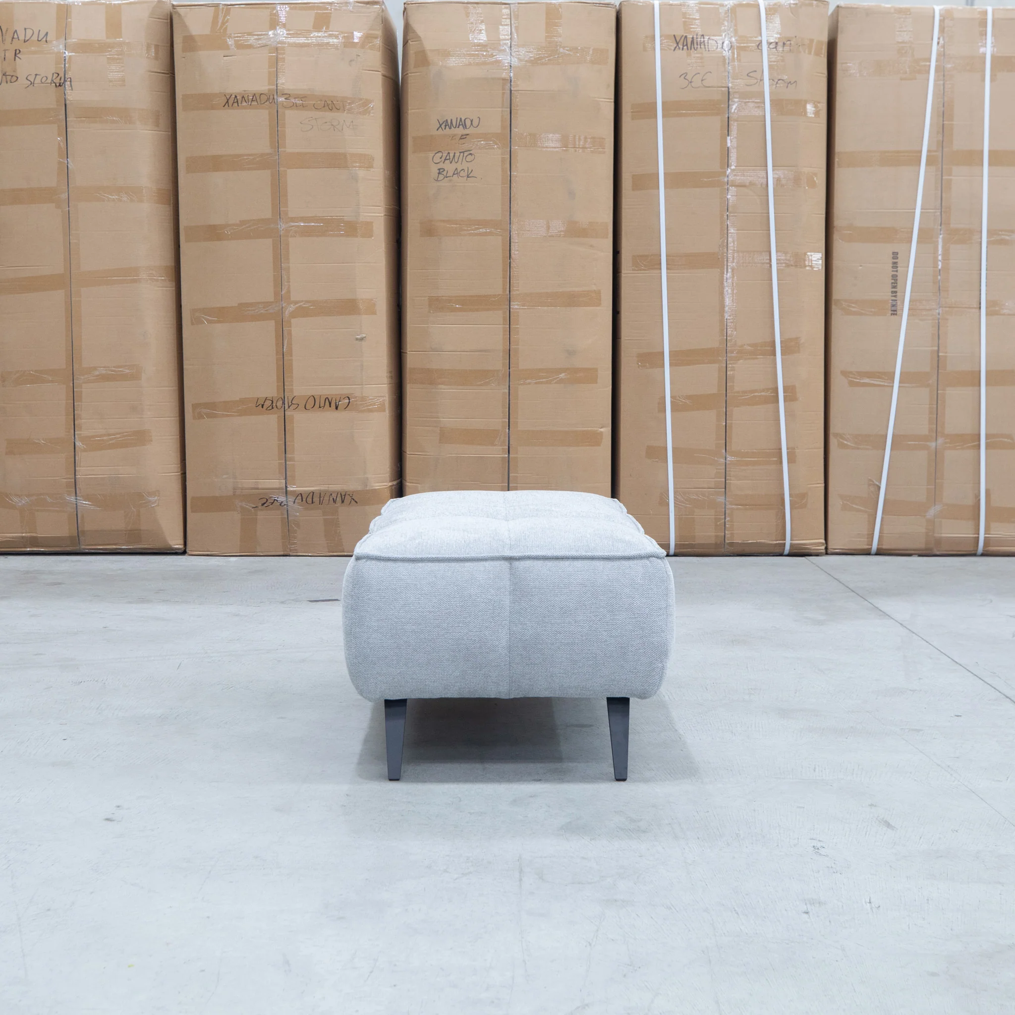 Bliss Fabric Ottoman - Pewter - Image 2
