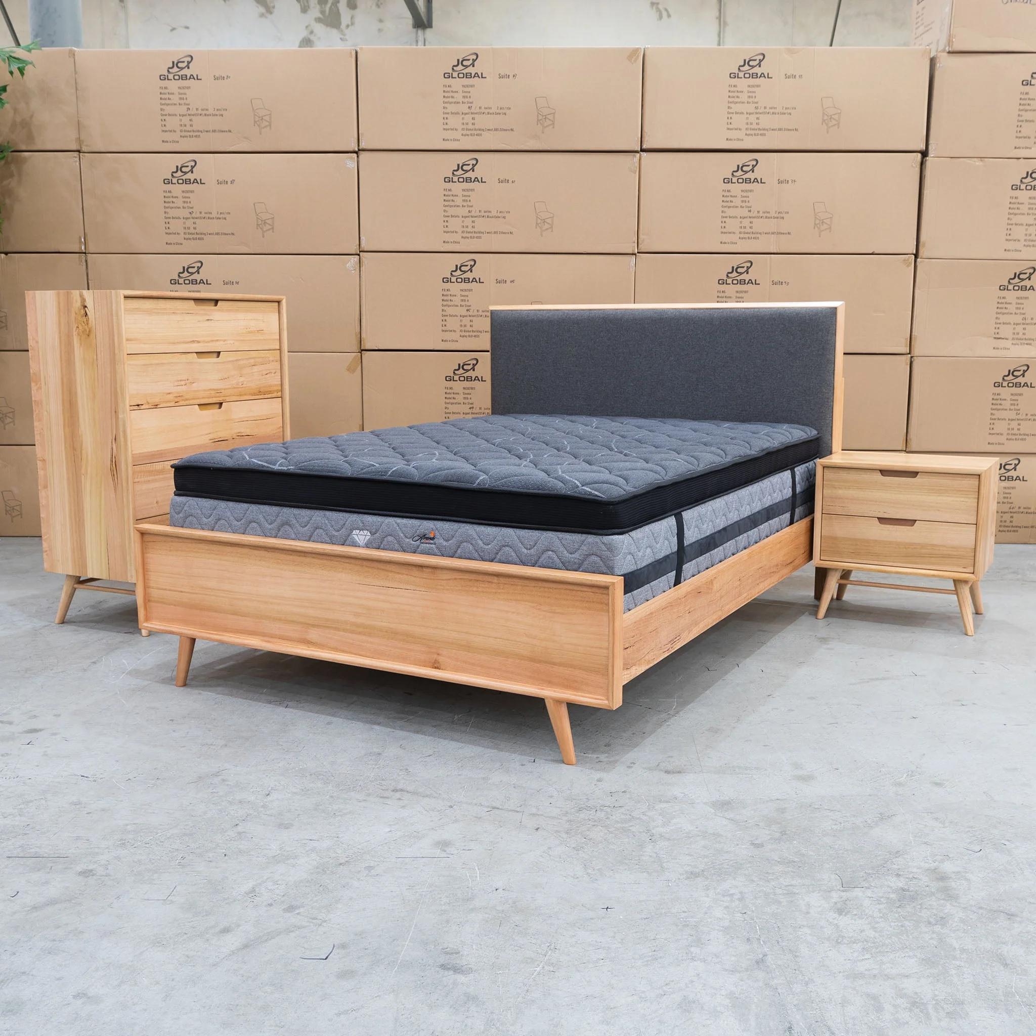Brooklyn Messmate Hardwood & Fabric King Bed - Image 3