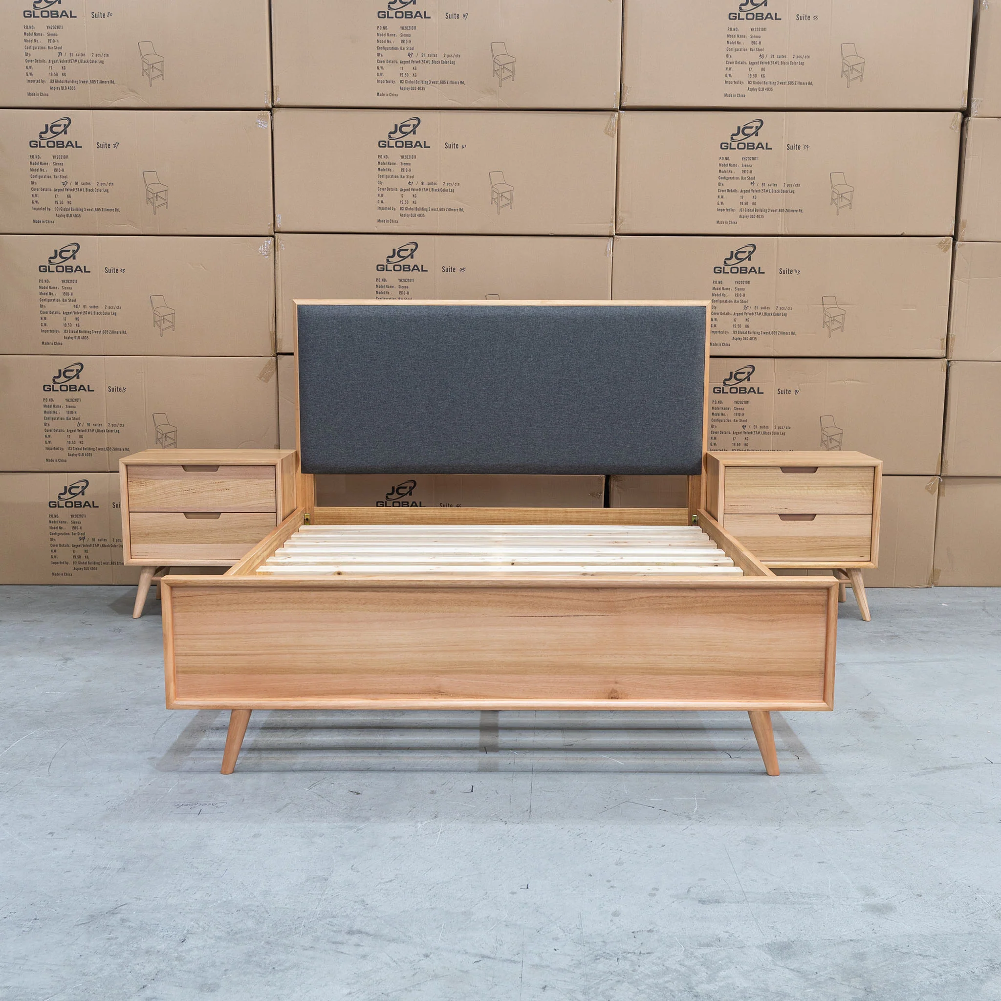 Brooklyn Messmate Hardwood & Fabric Queen Bed - Image 6