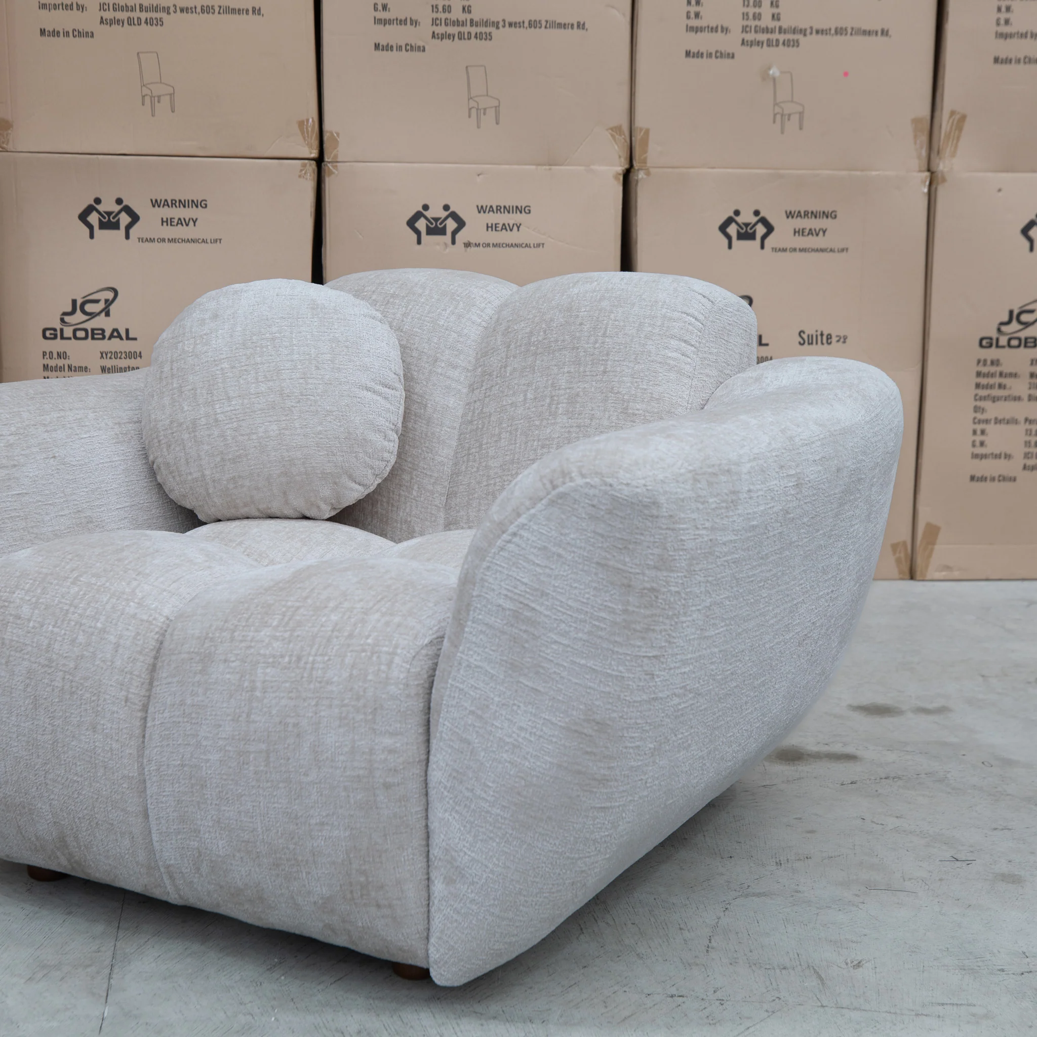 Cloud Plush Fabric Single Armchair - Oat - Image 6