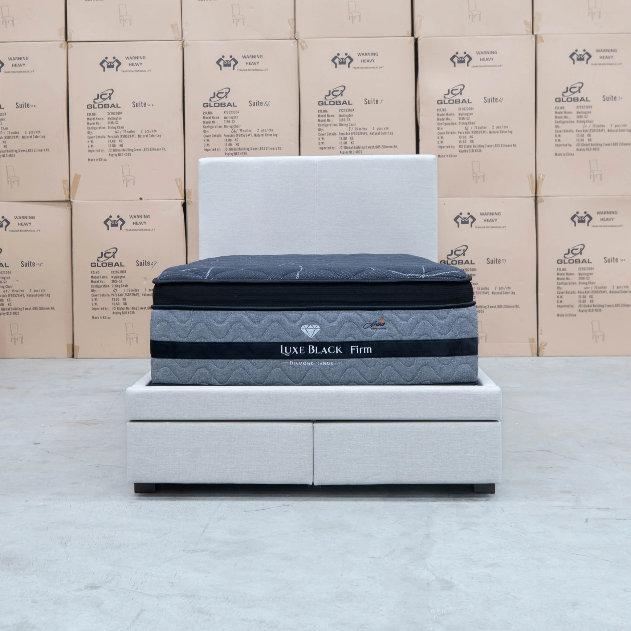 Cooper King Single Fabric Storage Bed - Oat White - Available After 13th March - Image 11