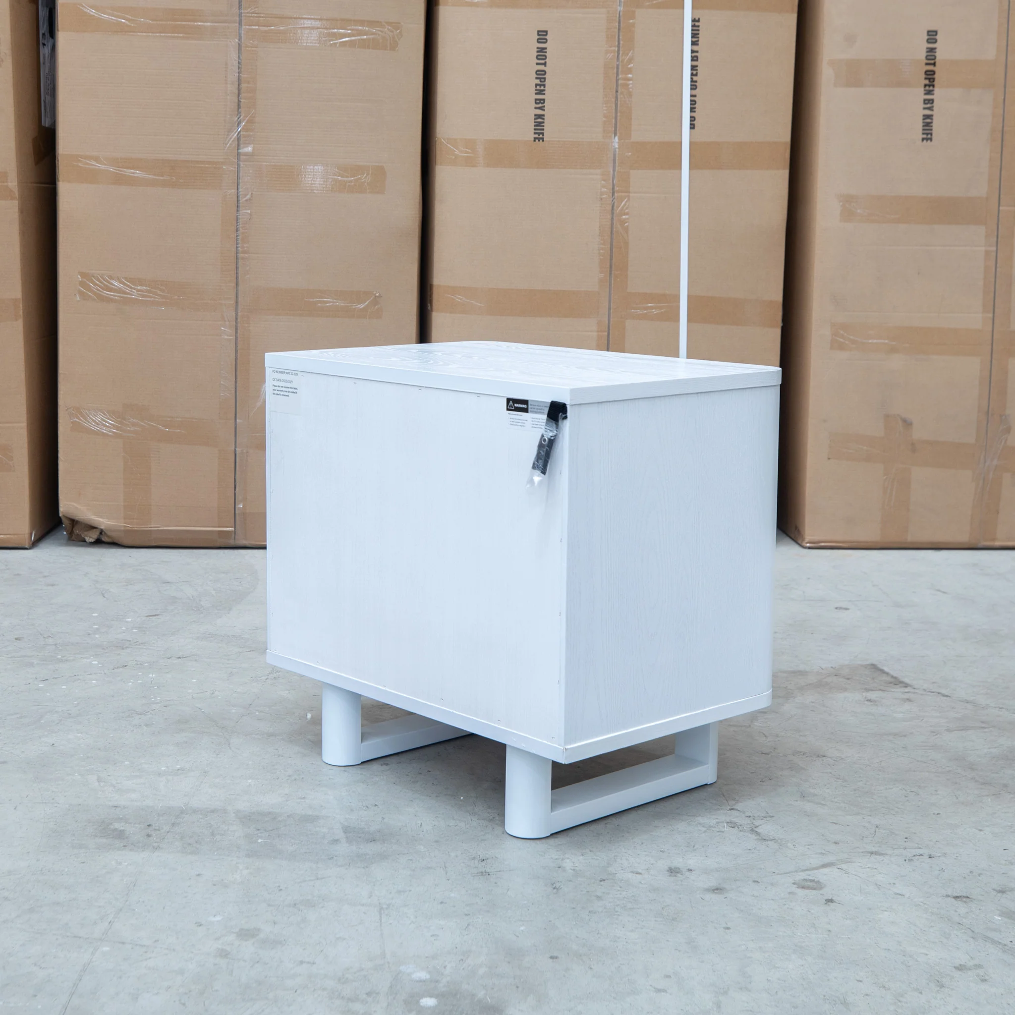 Cooper Two Drawer White Ash Bedside - White - Image 6