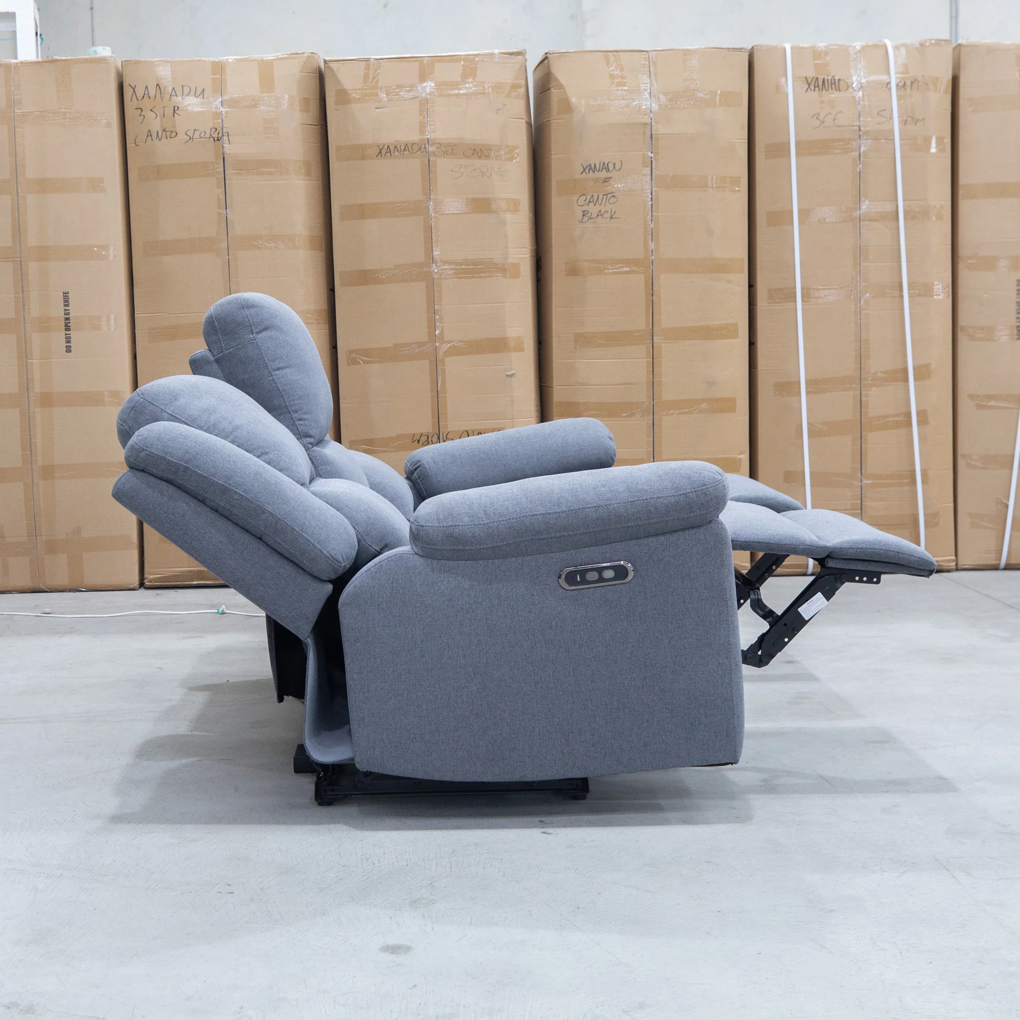 Coral Three Seat Electric Reclining Lounge - Slate - Image 11
