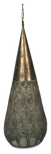 Filigree Metal Pendant Light Large - Antique Brass - MQ58 - Available In-Store Only
