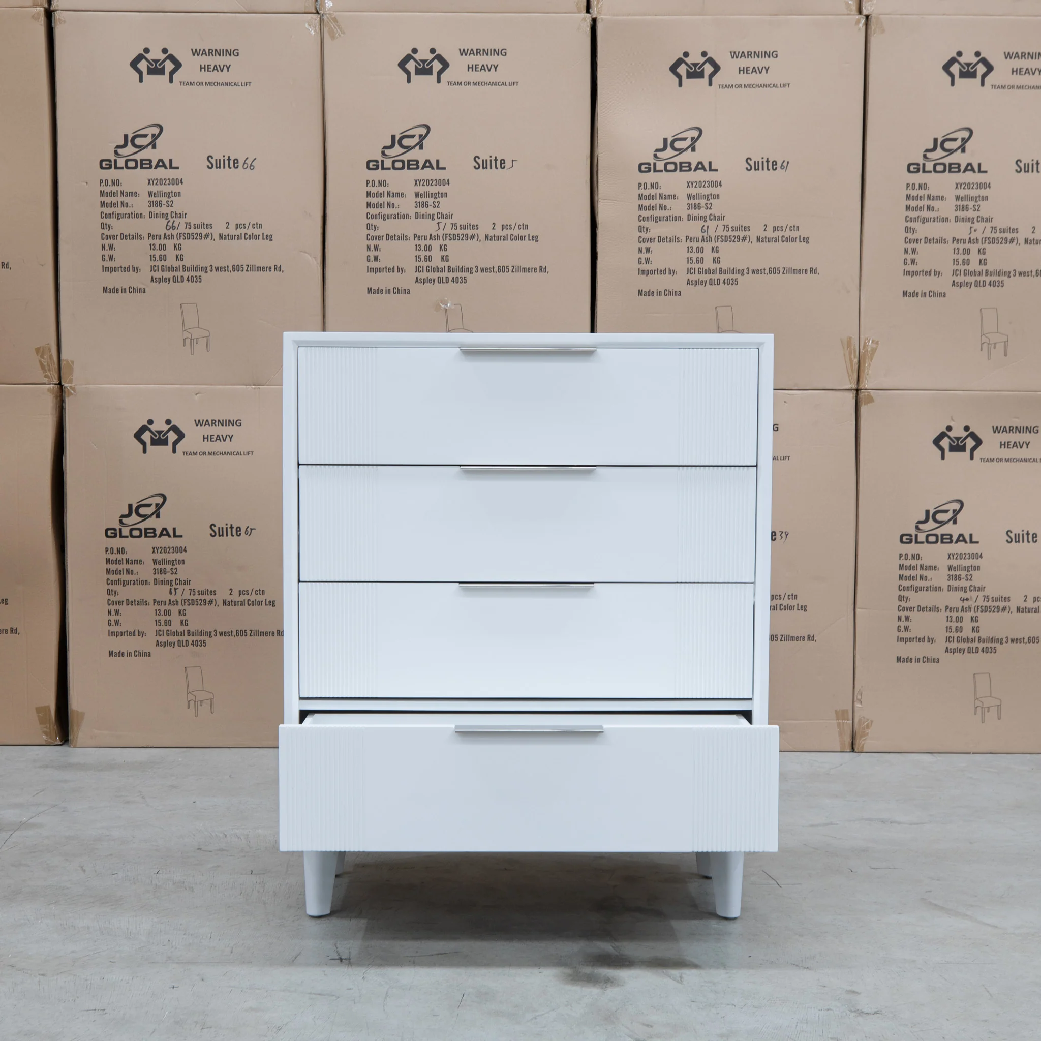 Gracey White Timber Tall Boy - Image 3