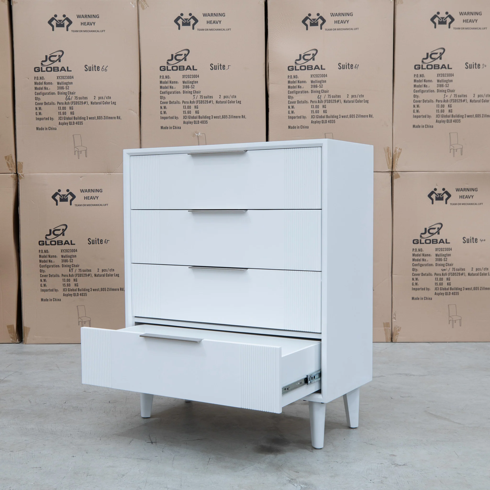 Gracey White Timber Tall Boy - Image 4