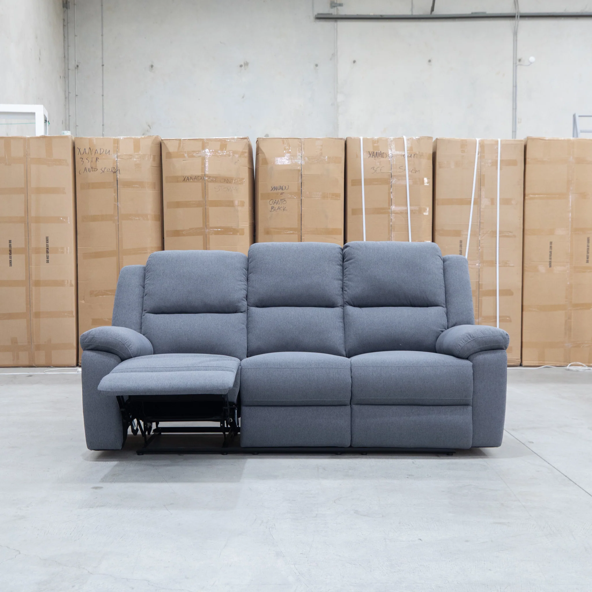 Hayman Three Seat Recliner Lounge - Slate - Image 4