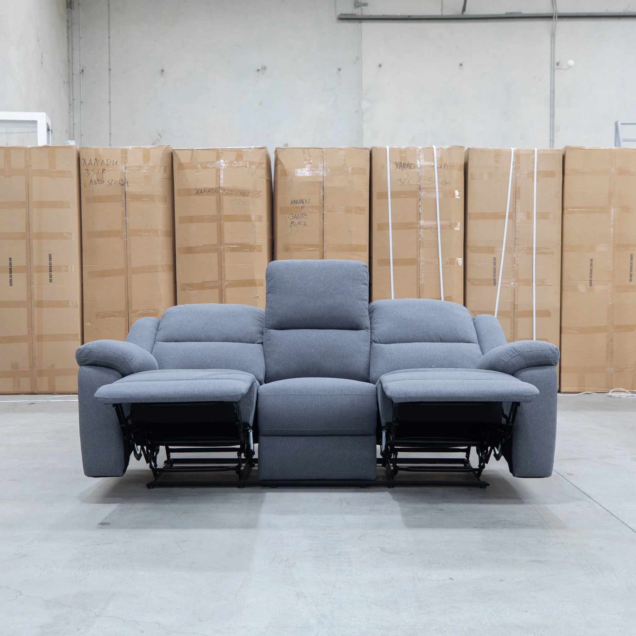 Hayman Three Seat Recliner Lounge - Slate - Image 5
