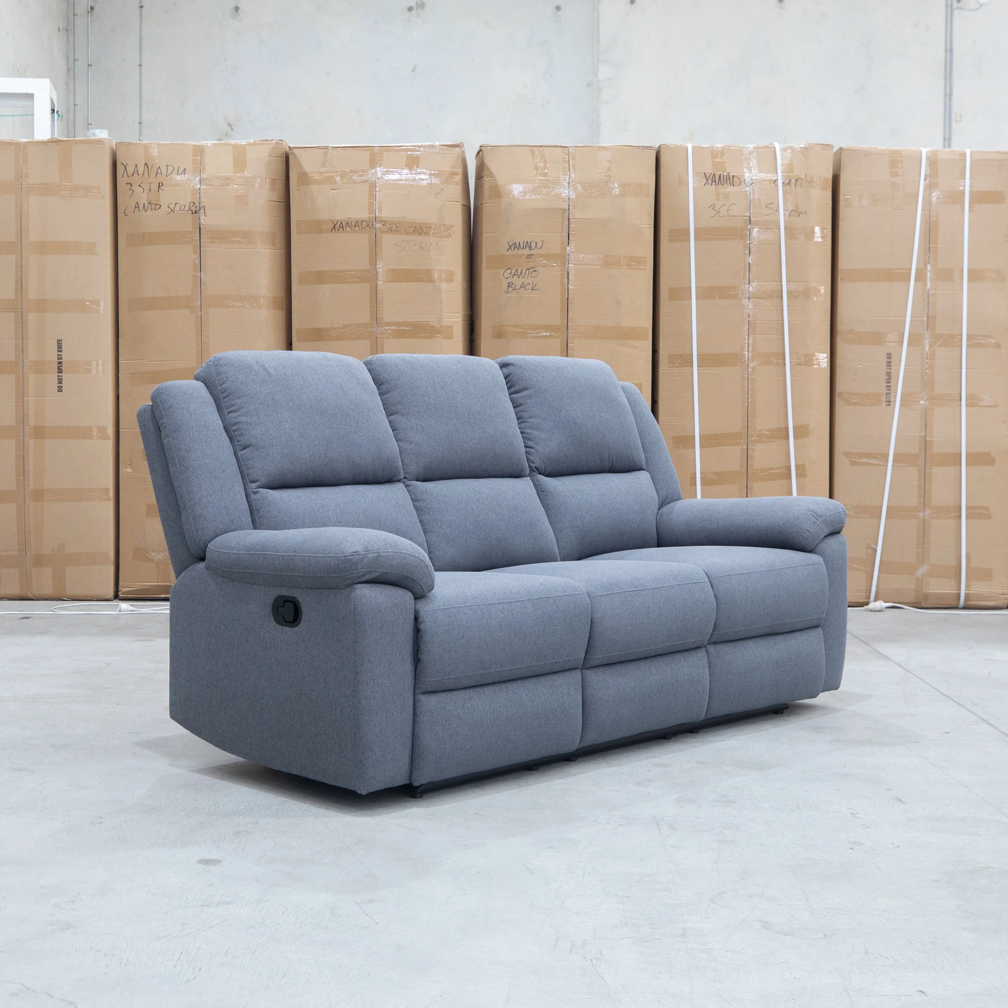 Hayman Three Seat Recliner Lounge - Slate - Image 7