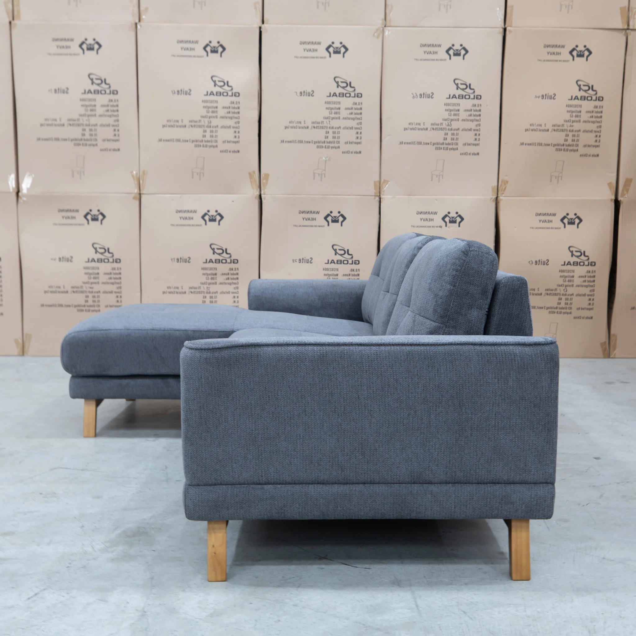 Khloe Three Seat Chaise Lounge LHF - Shadow - Image 3