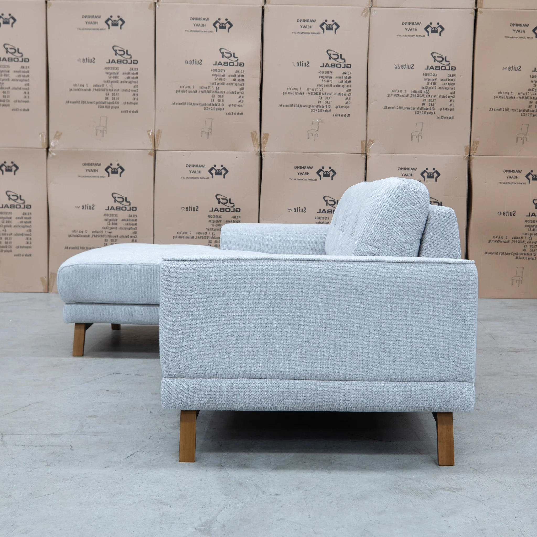 Khloe Three Seat Chaise Lounge LHF - Whisper - Image 3
