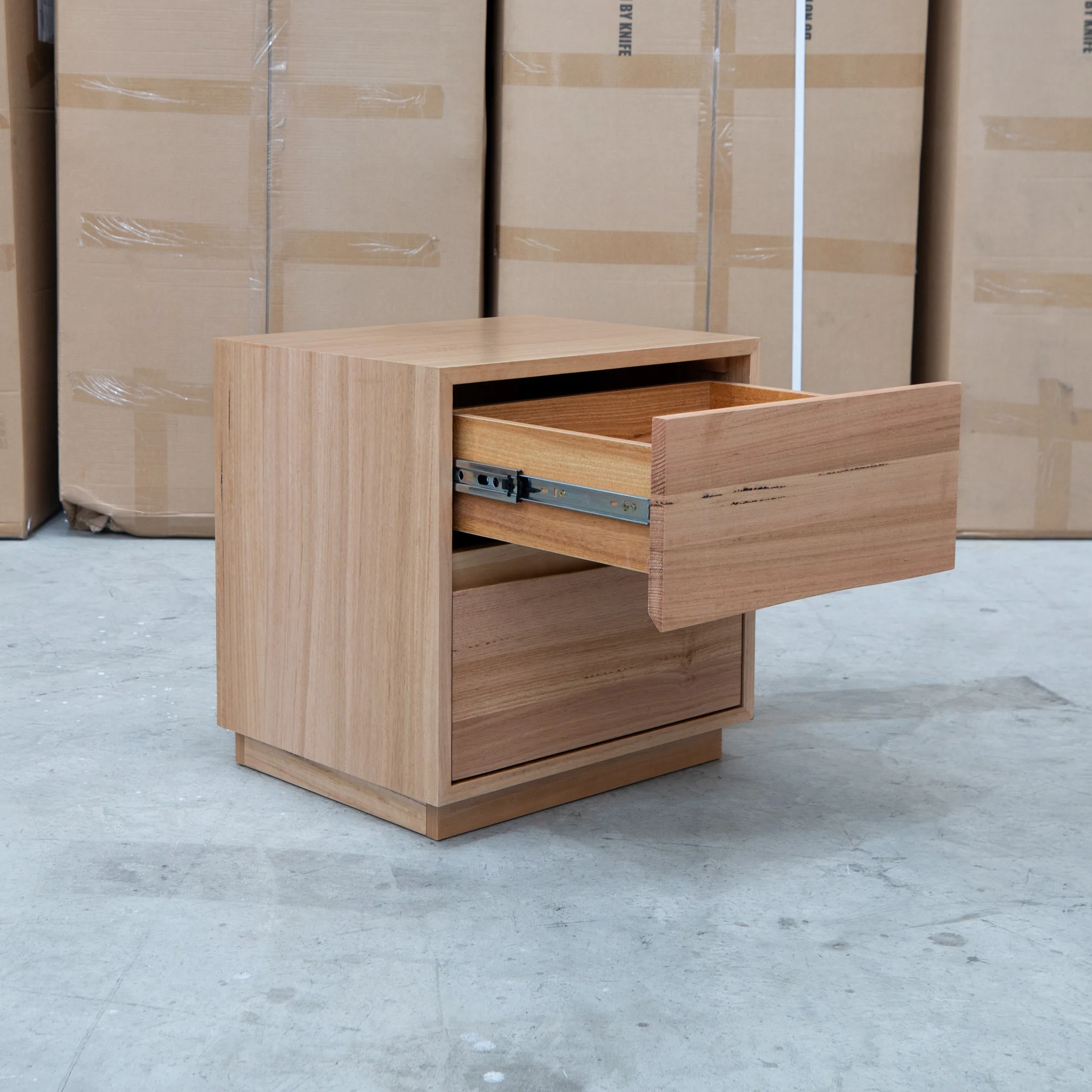 Lana Two Drawer Australian Messmate Hardwood Bedside - Image 4
