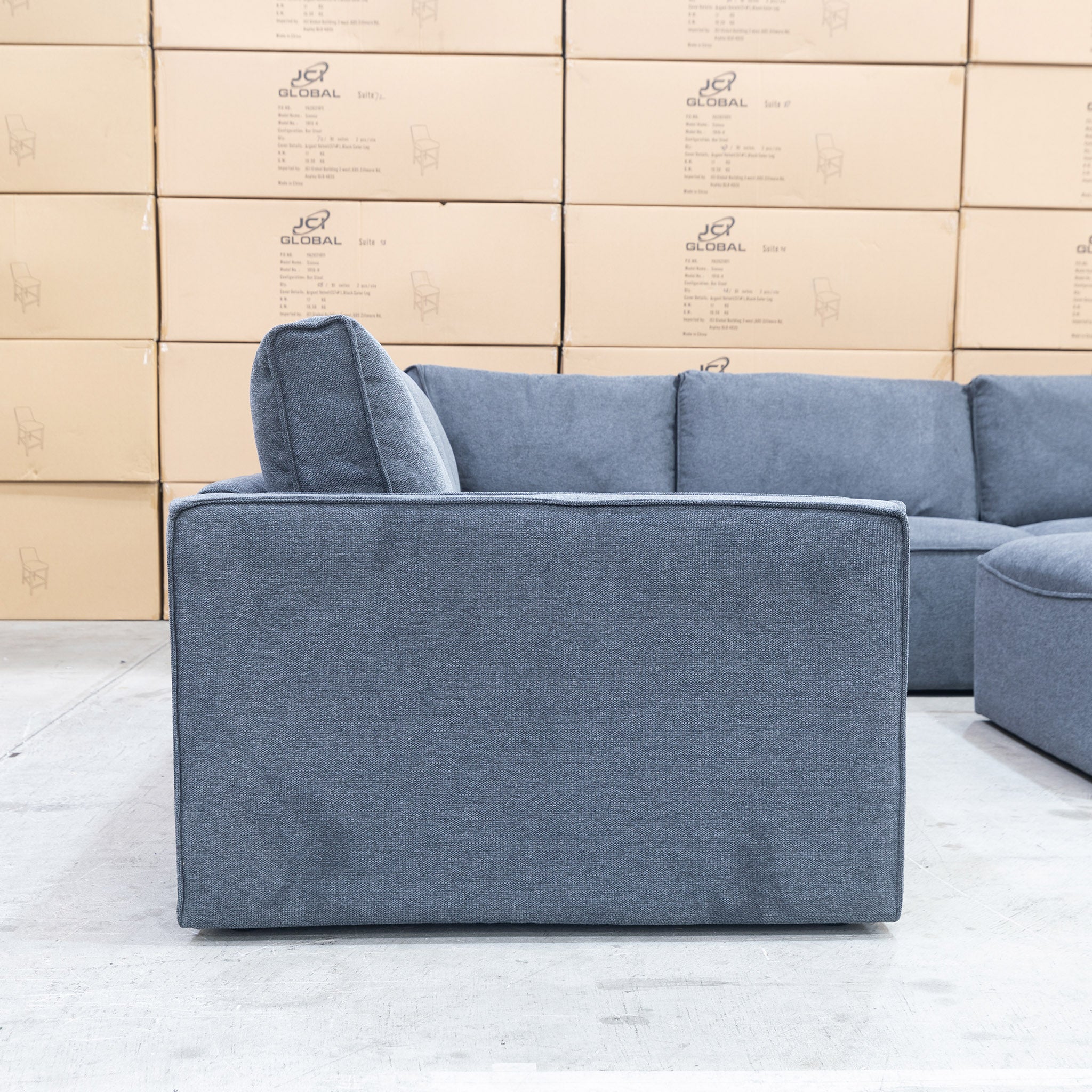 Layne Modular Corner Lounge with Ottoman - Charcoal - Image 8