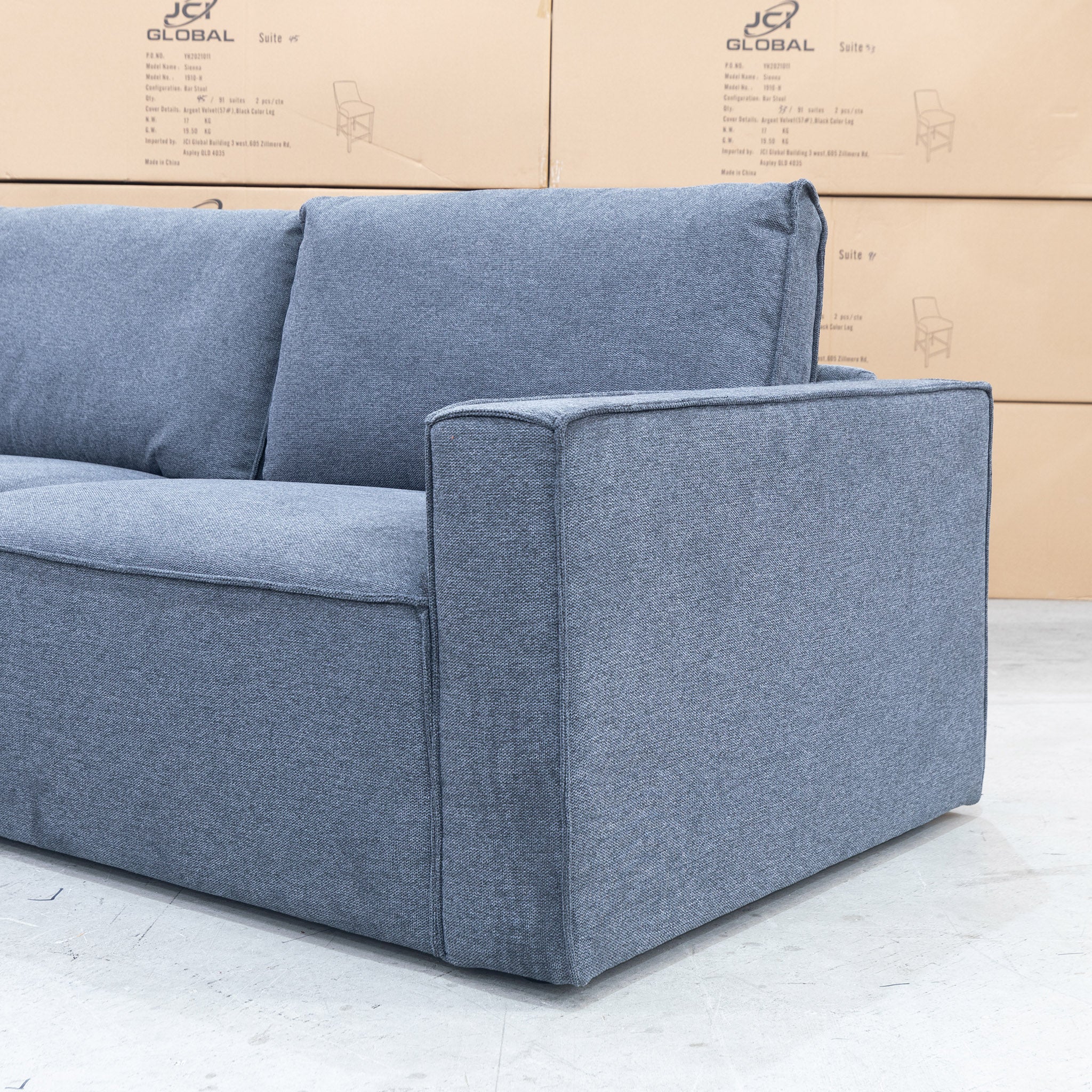 Layne Modular Corner Lounge with Ottoman - Charcoal - Image 9