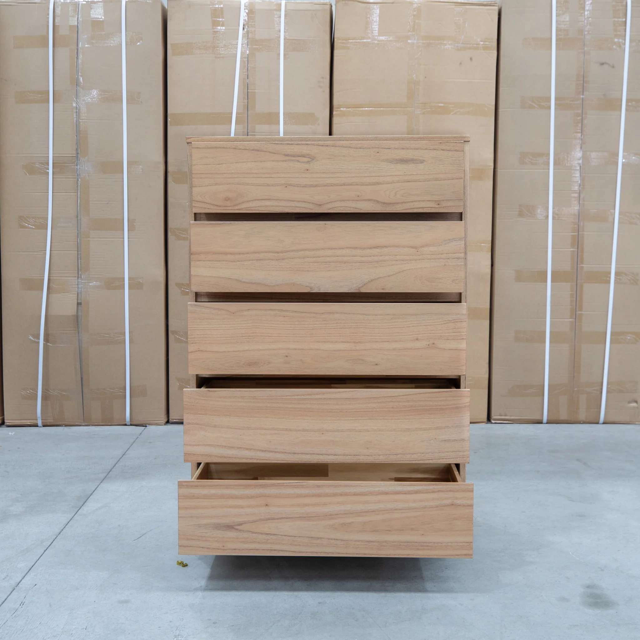 Mandalay Mountain Ash Timber Five Drawer Tallboy - Image 4