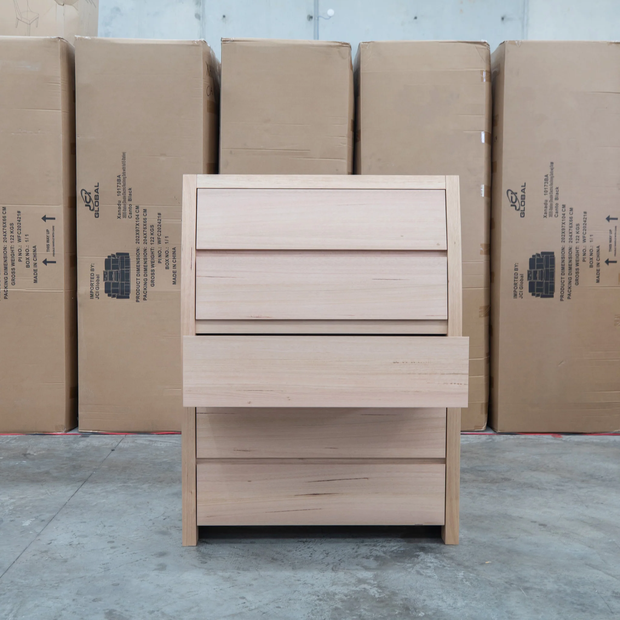 Melba Curved Australian Messmate Five Drawer Tallboy - Image 3
