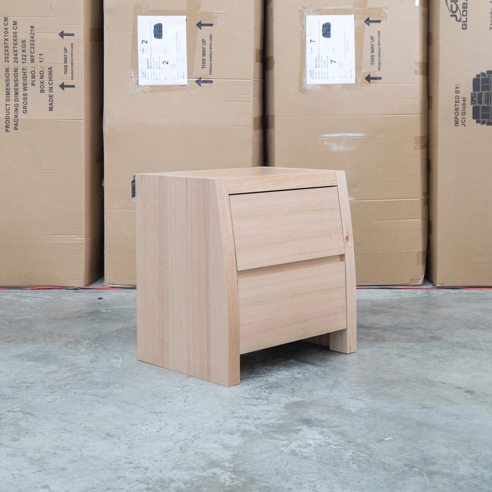 Melba Curved Messmate Two Drawer Bedside - Image 5
