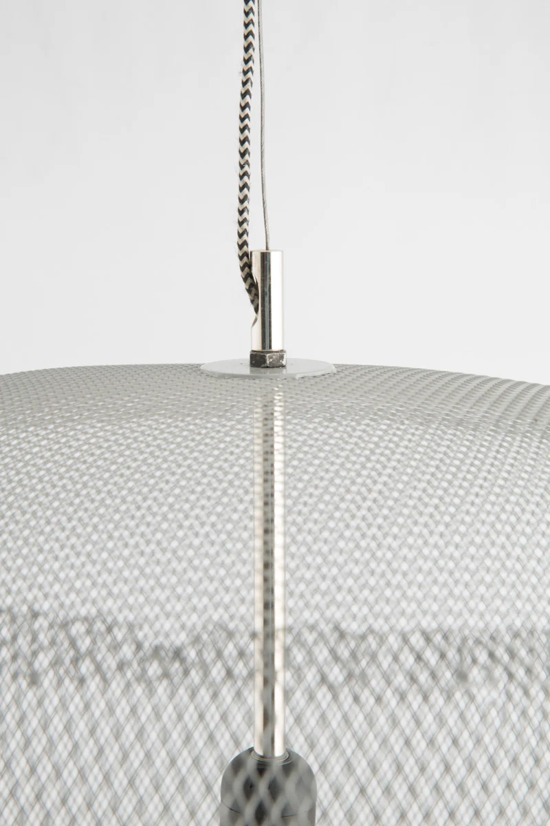 Mesh Iron & Brass Pendant Hanging Light Large with Copper Detail - Grey/Copper - FH09 - Available In-Store Only - Image 3