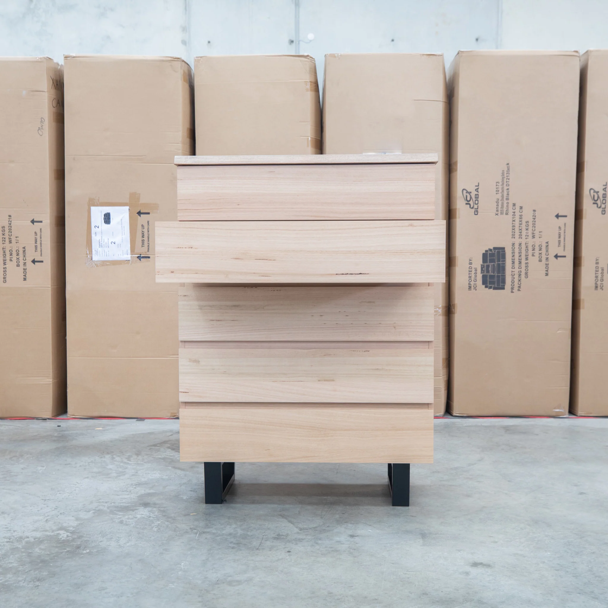 Monaco Live Edge Messmate Hardwood 5 Drawer Tallboy - Image 3