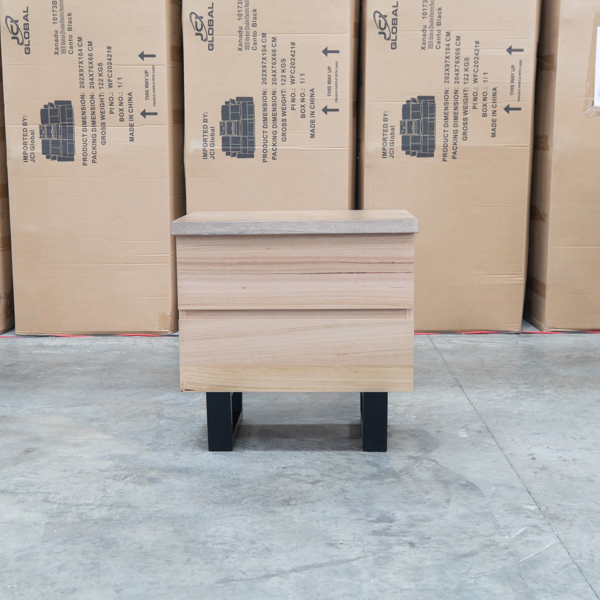 Monaco Two Drawer Live Edge Messmate Bedside - Image 3