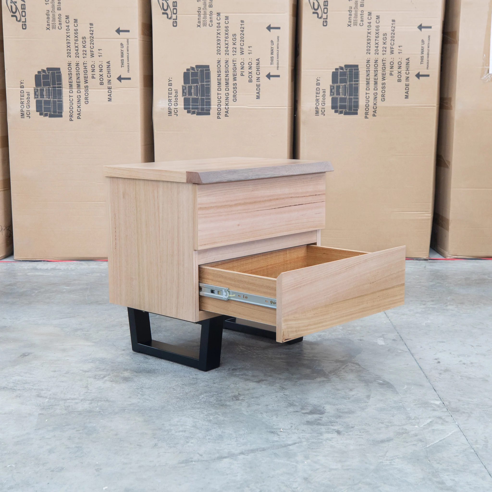 Monaco Two Drawer Live Edge Messmate Bedside - Image 6