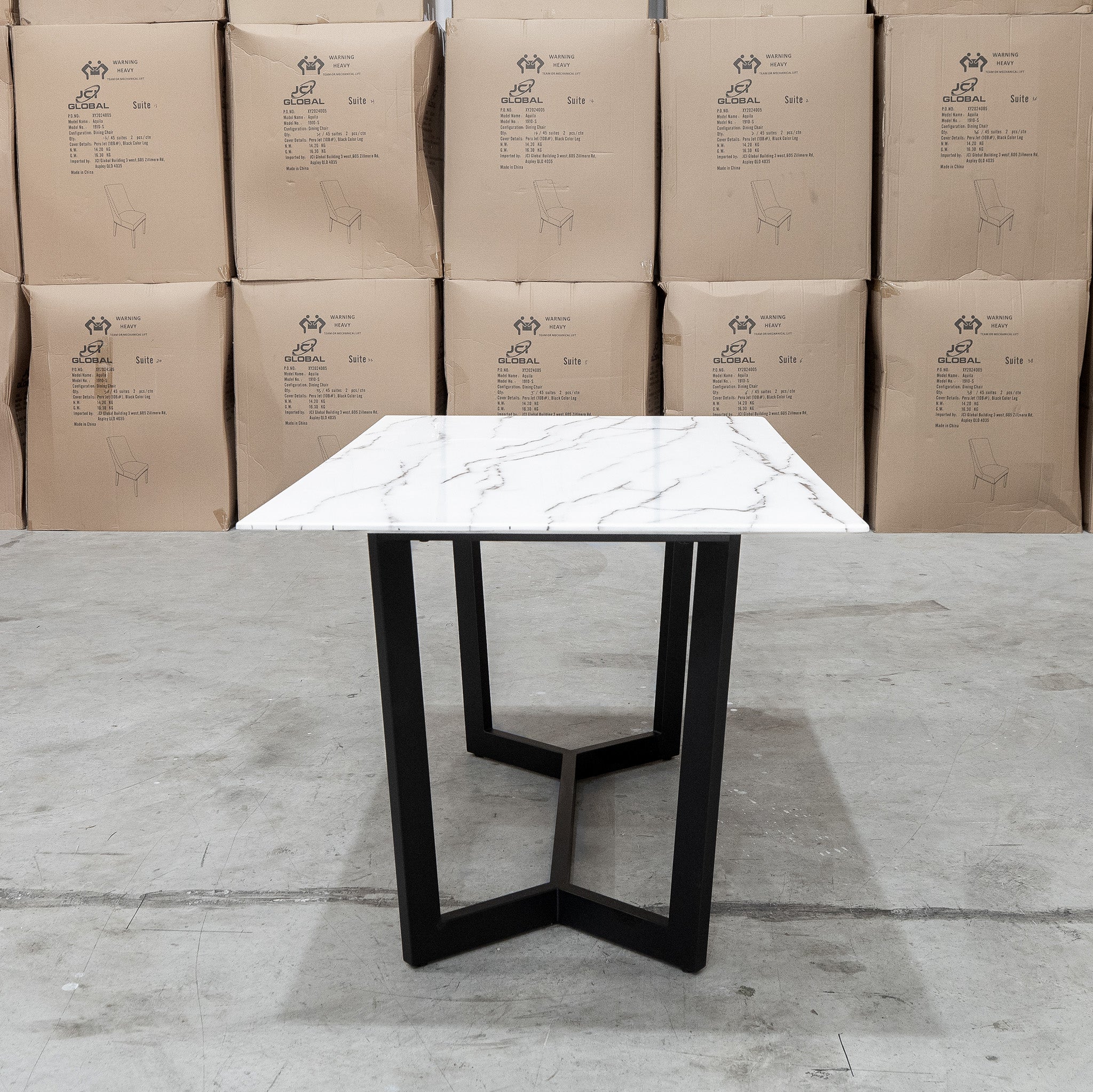 New York 150cm Carrara Marble Dining Table - Image 6