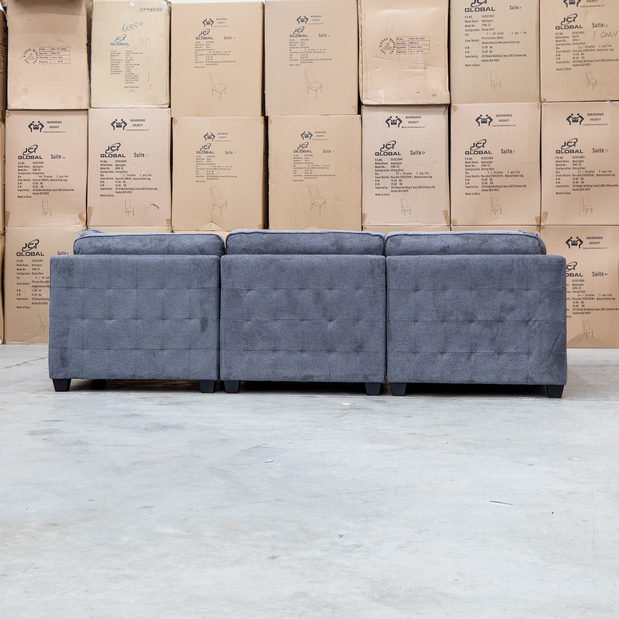 Nobu Modular Corner Lounge with Ottoman - Share Charcoal - Image 8