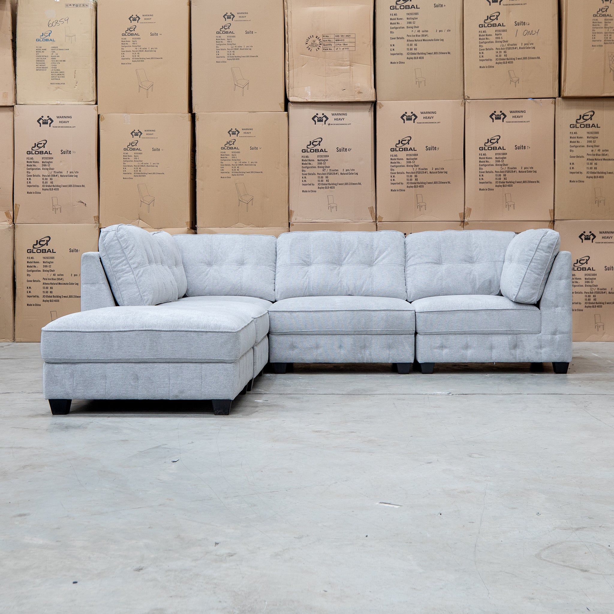 Nobu Modular Corner Lounge with Ottoman - Share Slate - Image 5